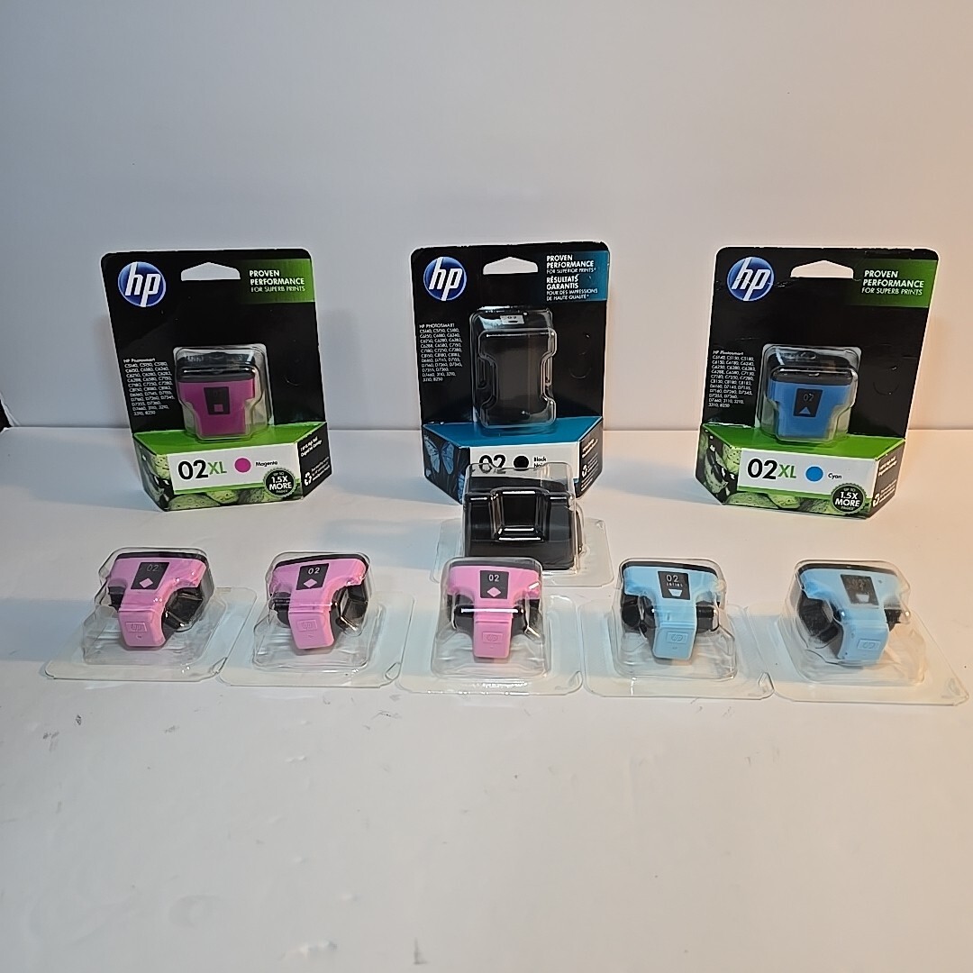 Genuine HP 02 CMK LC LM Photo  Ink Cartridges EXPIRED 2018 Lot Of 9