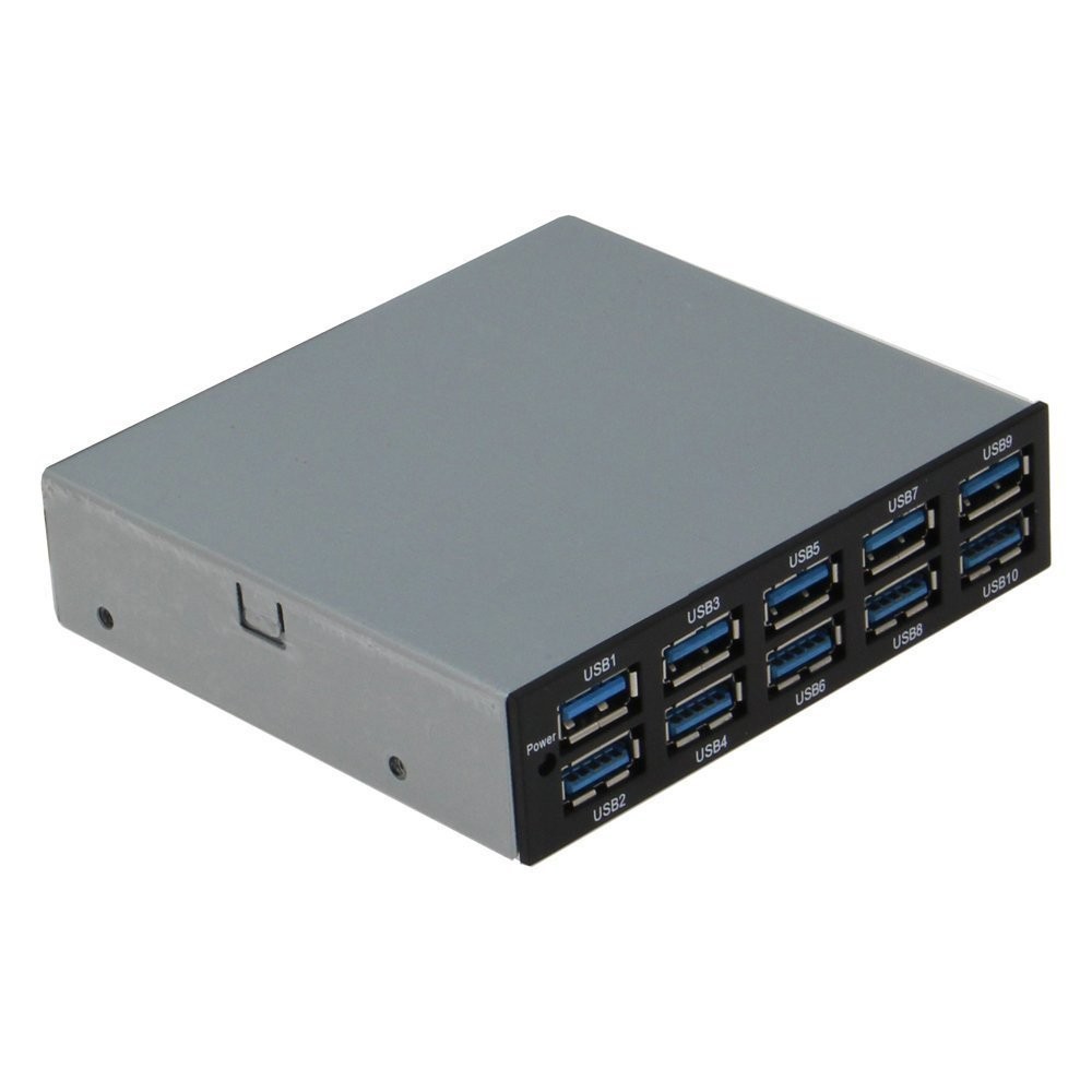 SEDNA - Internal 10 Port USB 3.0 Hub (Floppy Bay), Black