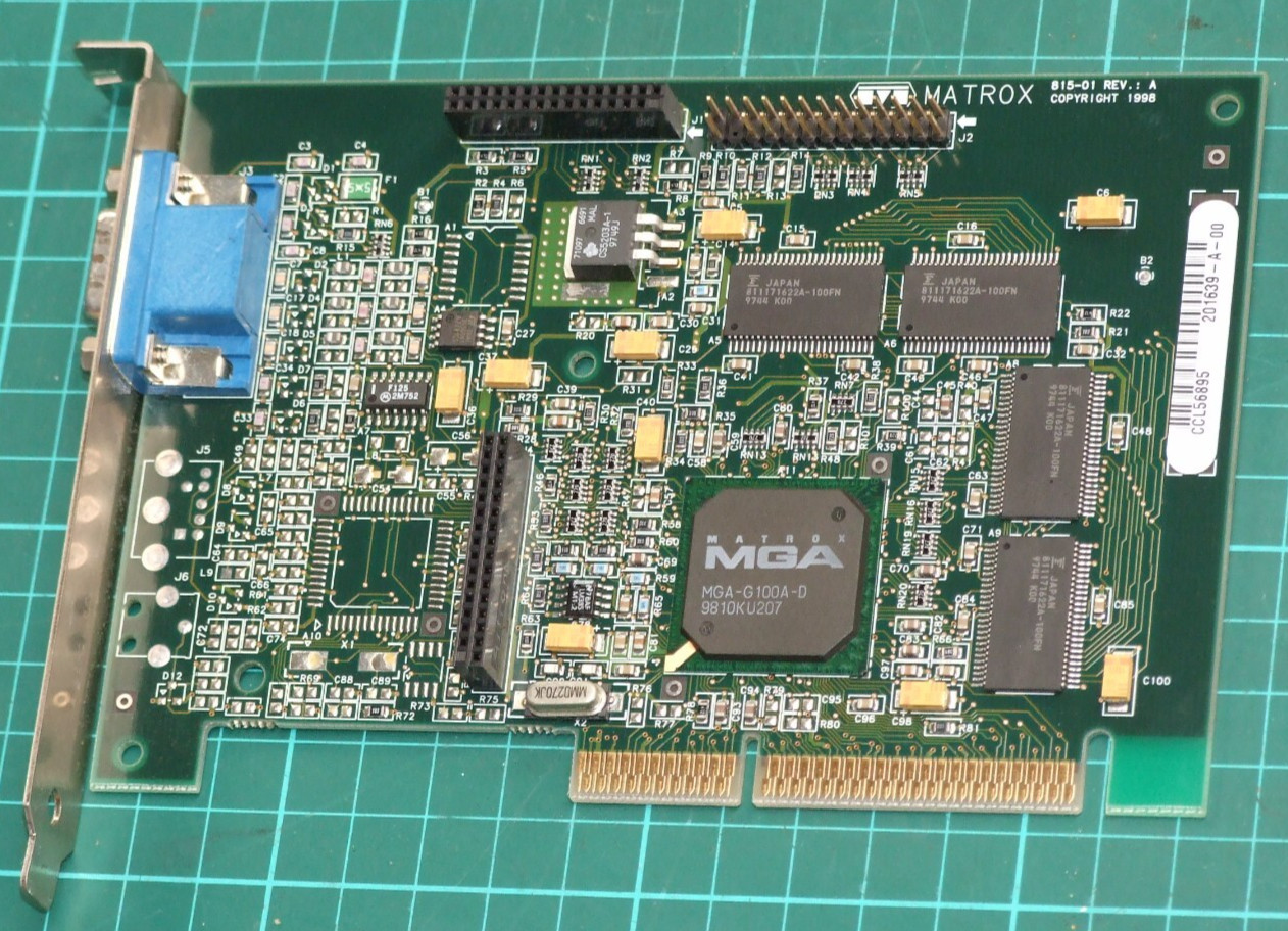 Matrox MGA AGP VGA card G+/PROA/8BF/5 with G100A chipset