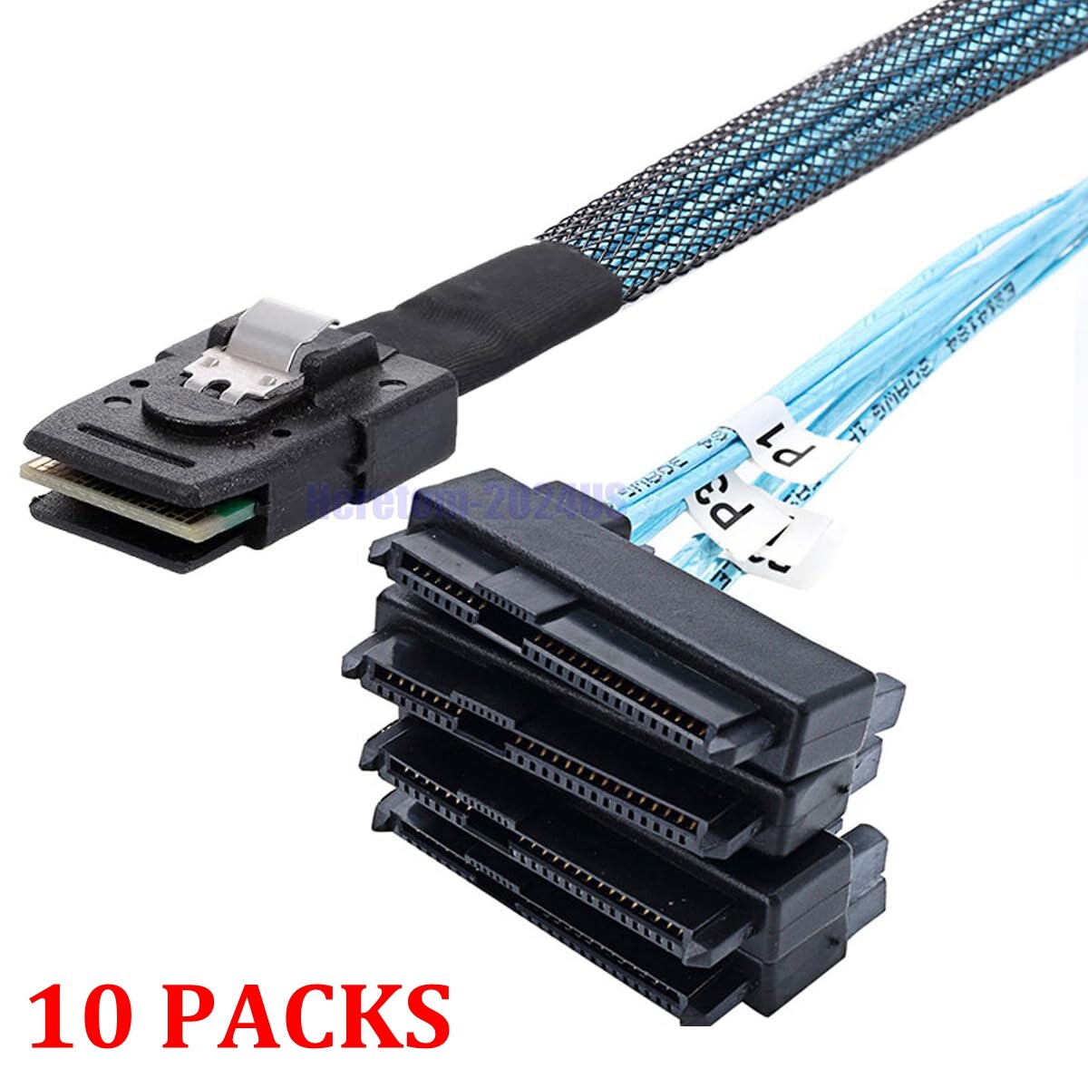10pcs Mini SAS 36P SFF-8087 to 4 SFF-8482 Connectors With SATA Power Cable 1M