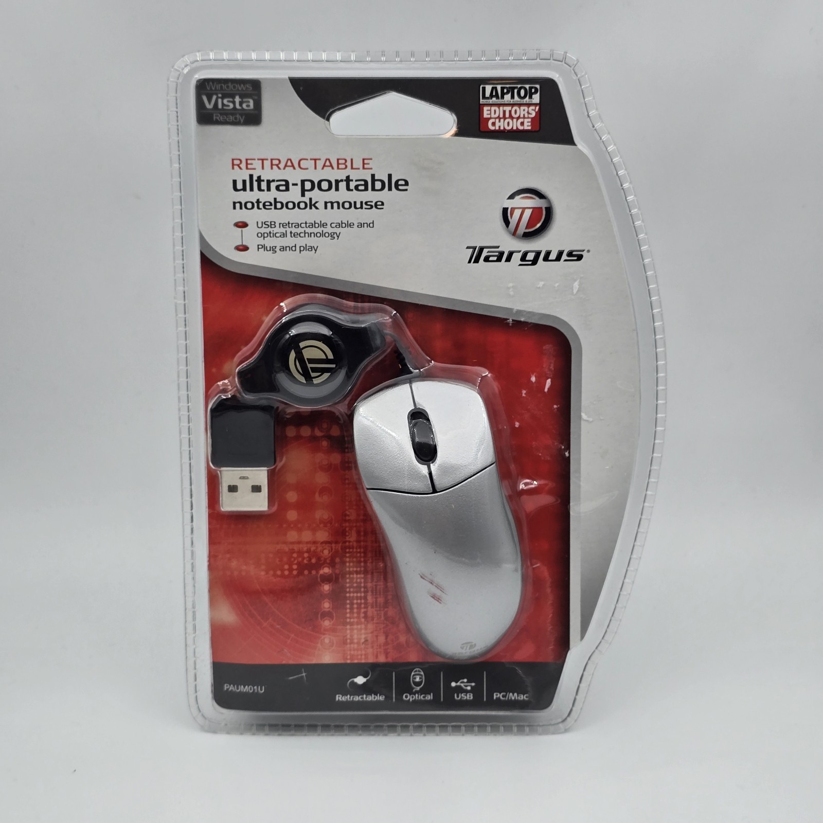 TARGUS Retractable Ultra-Portable Notebook / Laptops Mouse PAUM01U  Sealed