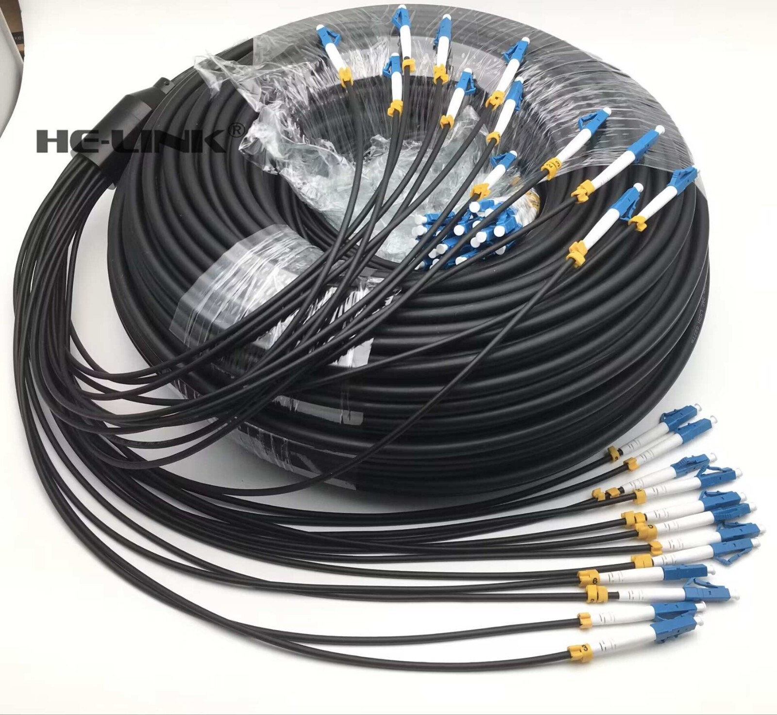 100M LC-LC Outdoor Armored Singlemode 24 Strands Fiber Patch Cord