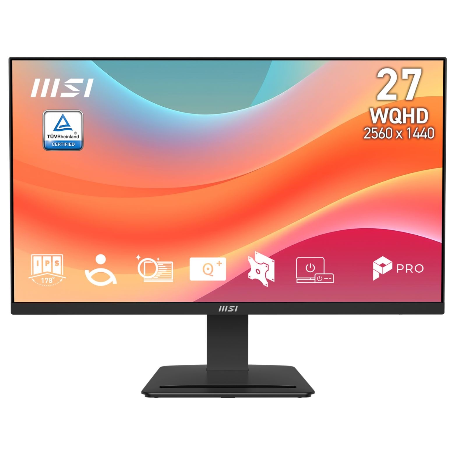 MSI PRO MP273Q E7 27" QHD Monitor 1 ms 1000:1 Adaptive Sync HDMI & DisplayPort