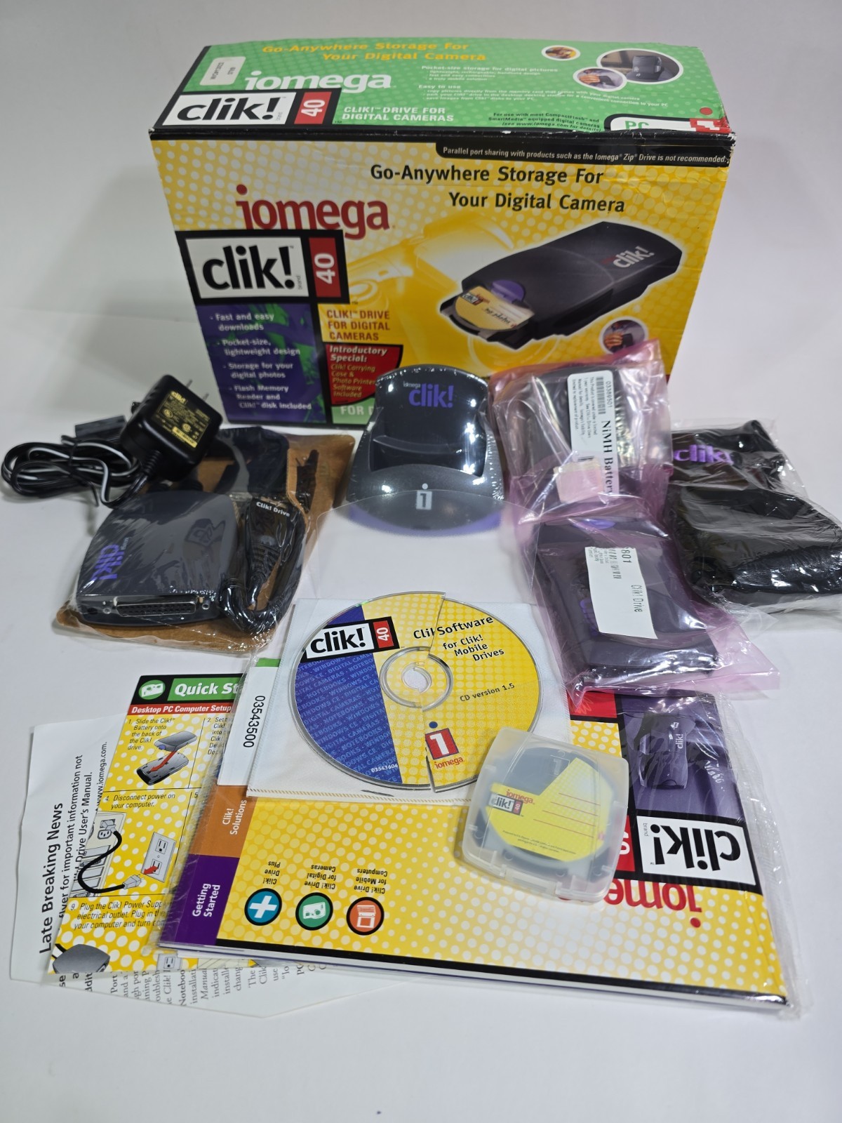 Vintage Iomega Clik 40 Digital Camera Drive 40MB PC Windows 1998
