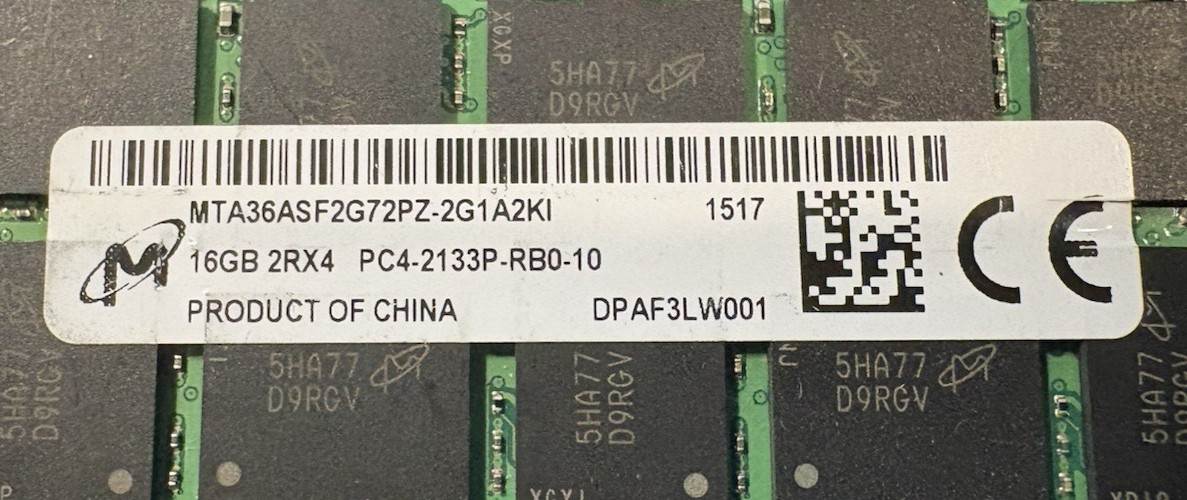 Micron 16GB 2Rx4 PC4-2133P-RB0-10 Server RAM