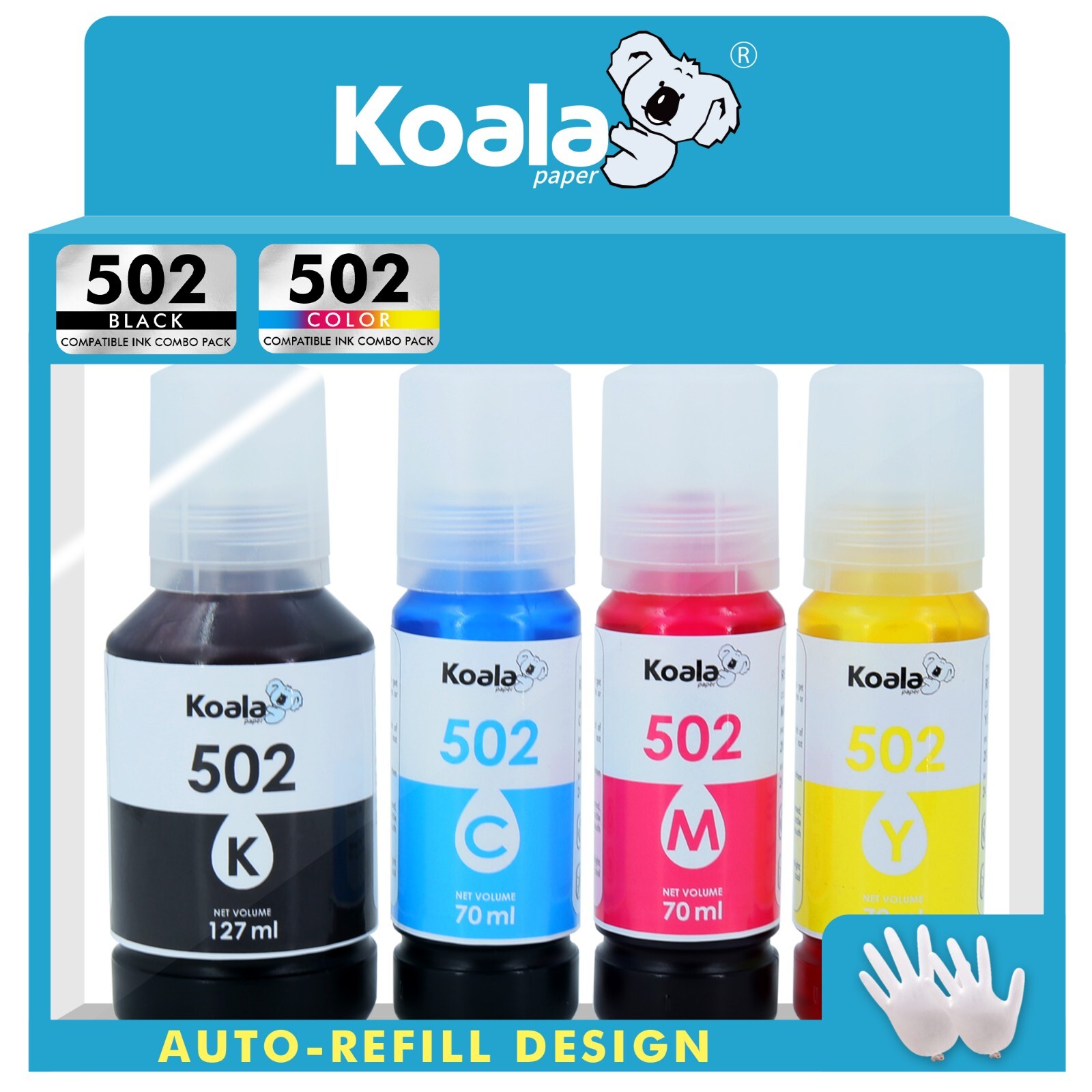 Koala 502 Ink Refill Bottle Fit for Epsn 502 Ink for ET-2760 2850 3760 4760 3850