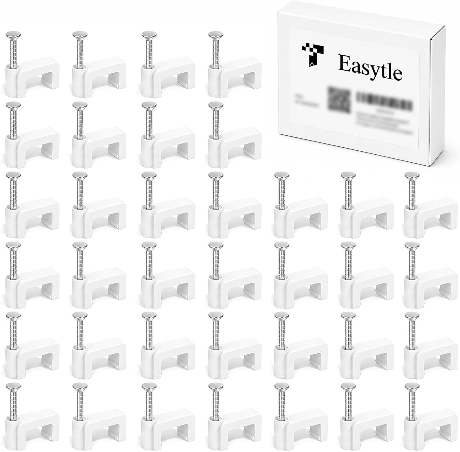 200 Pcs 8Mm Cable Clips Nail in Flat Ethernet Cable Wall Clips for Cords Cat5/Ca