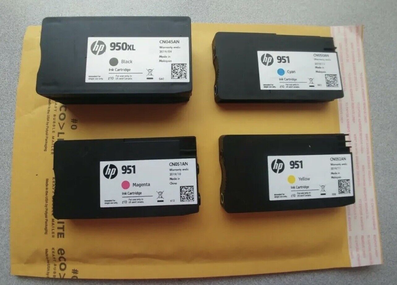 4-PACK HP GENUINE 950XL BLACK & 951 COLOR INK (NO RETAIL BOX) OFFICEJET 8630