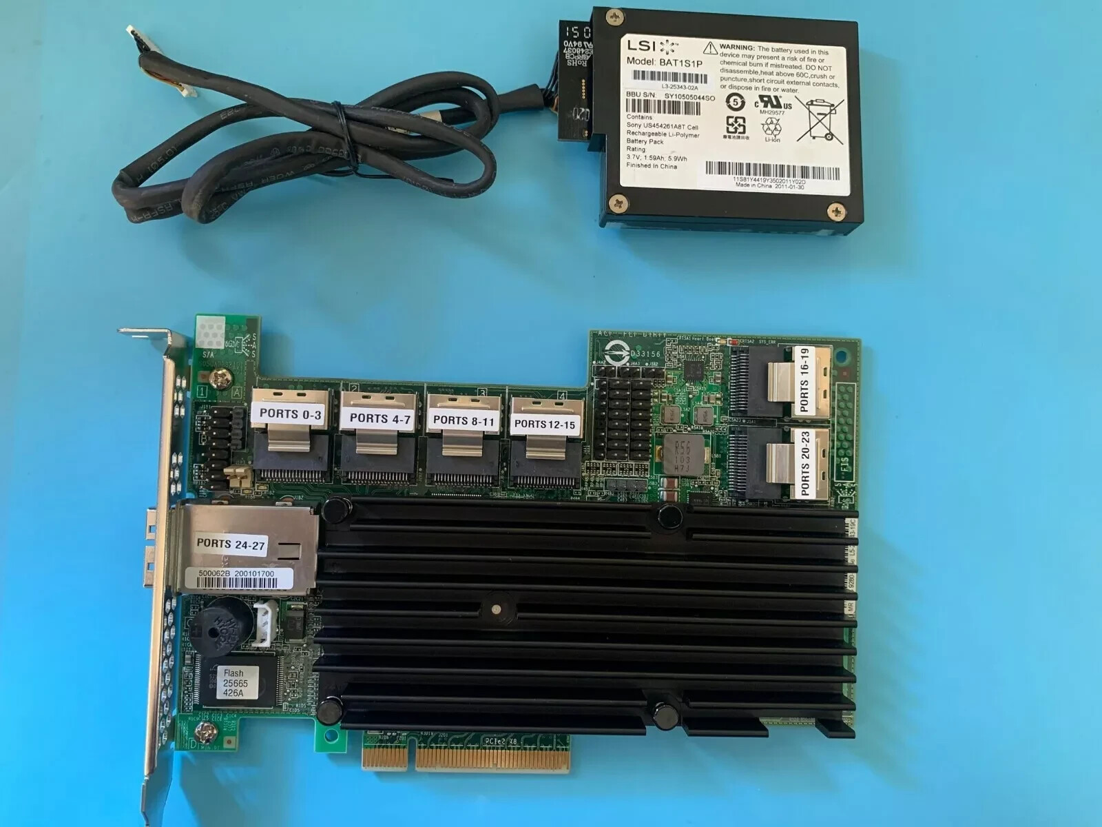 LSI MegaRAID SAS SAS9280-24i4e SATA/SAS Controller Card + Battery BBU08-