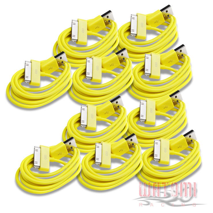 10X 10FT USB 30PIN YELLOW CABLE DATA CHARGER FOR GALAXY TAB 7" PLUS 8.9 10.1