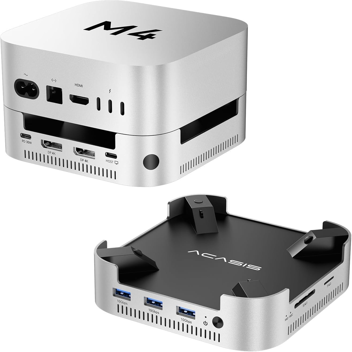 ACASIS Mac mini M4 USB4 TB3 Dock Dual M.2 NVMe SSD 16TB Dual DP MST SD/TF RAID 0