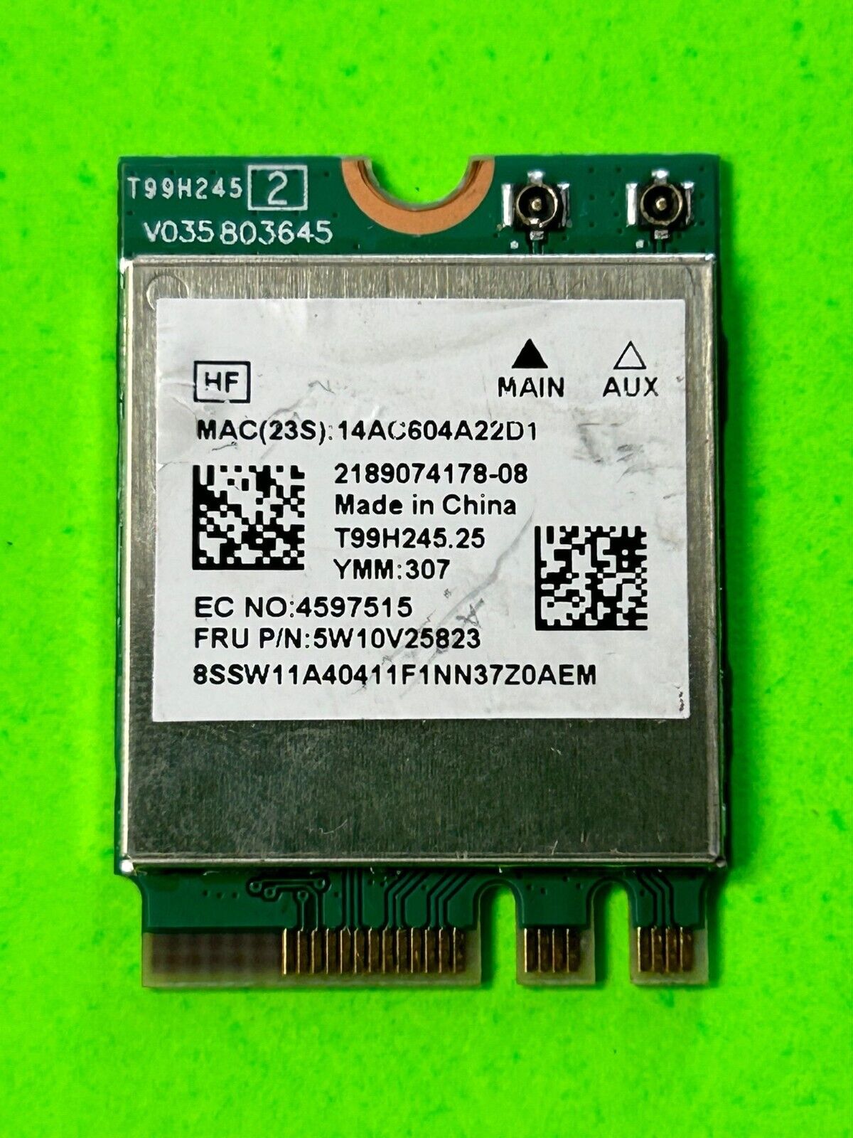 5W10V25823 Lenovo OEM Mediatek MT7921 WiFi6 Wireless Card WLAN Bluetooth 5.2 HH