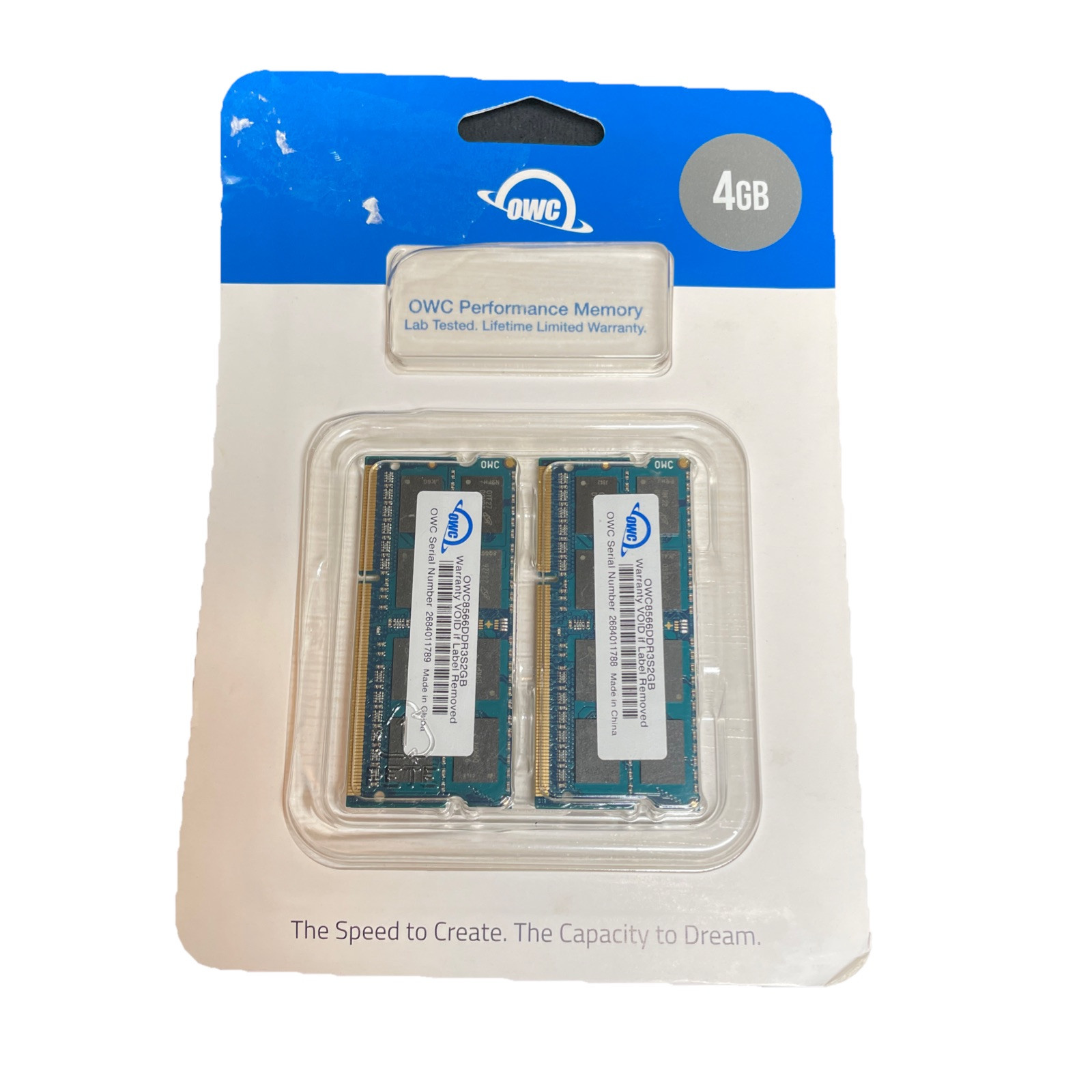 OWC 8566DDR3S2GB 4 GB Memory For Mac 2 Sticks Of Ram Sealed.