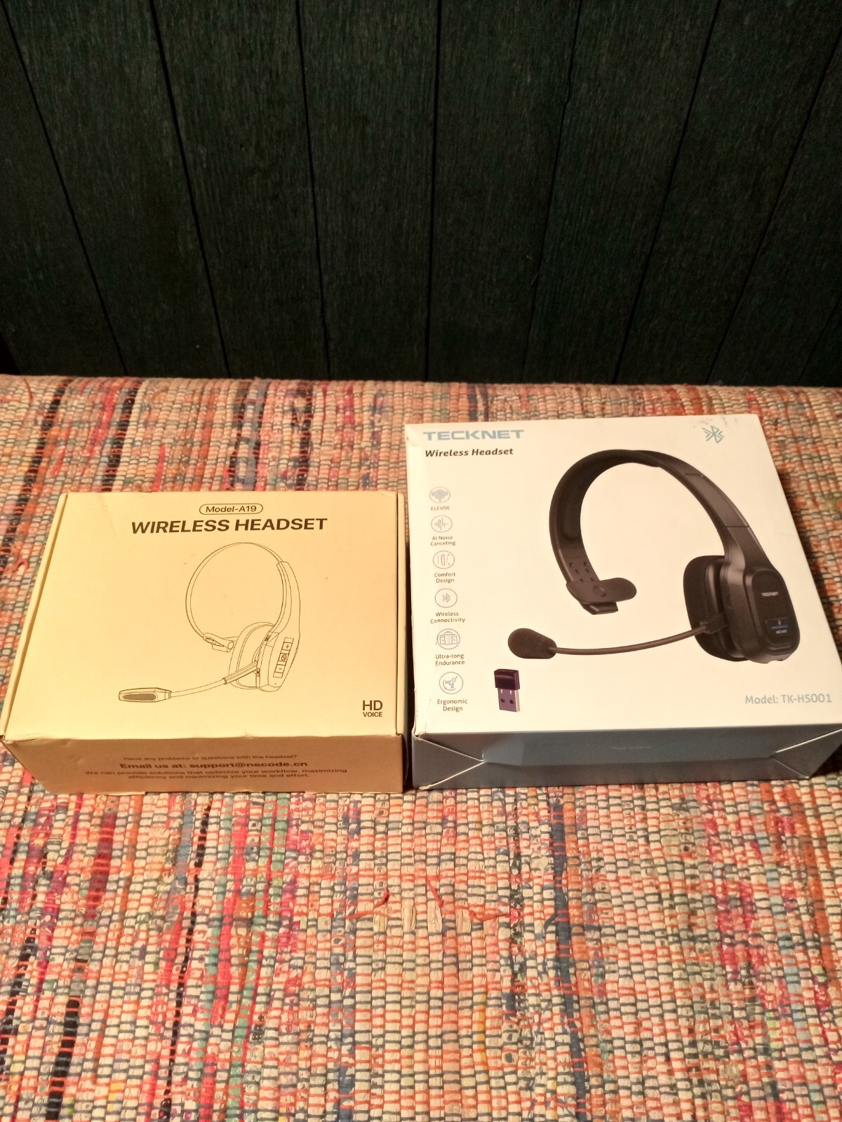 A19 & Tecknet HS001 Wireless Headset Lot TESTED