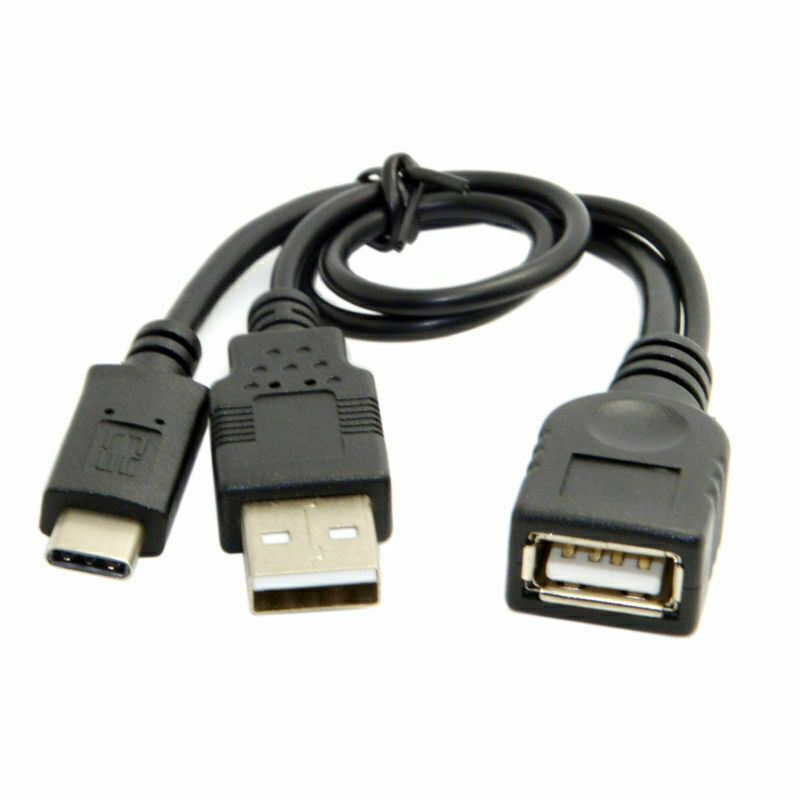 USB 3.1 USB-C Type-C to USB 2.0 Female OTG Data Cable with Power for Cell Phone