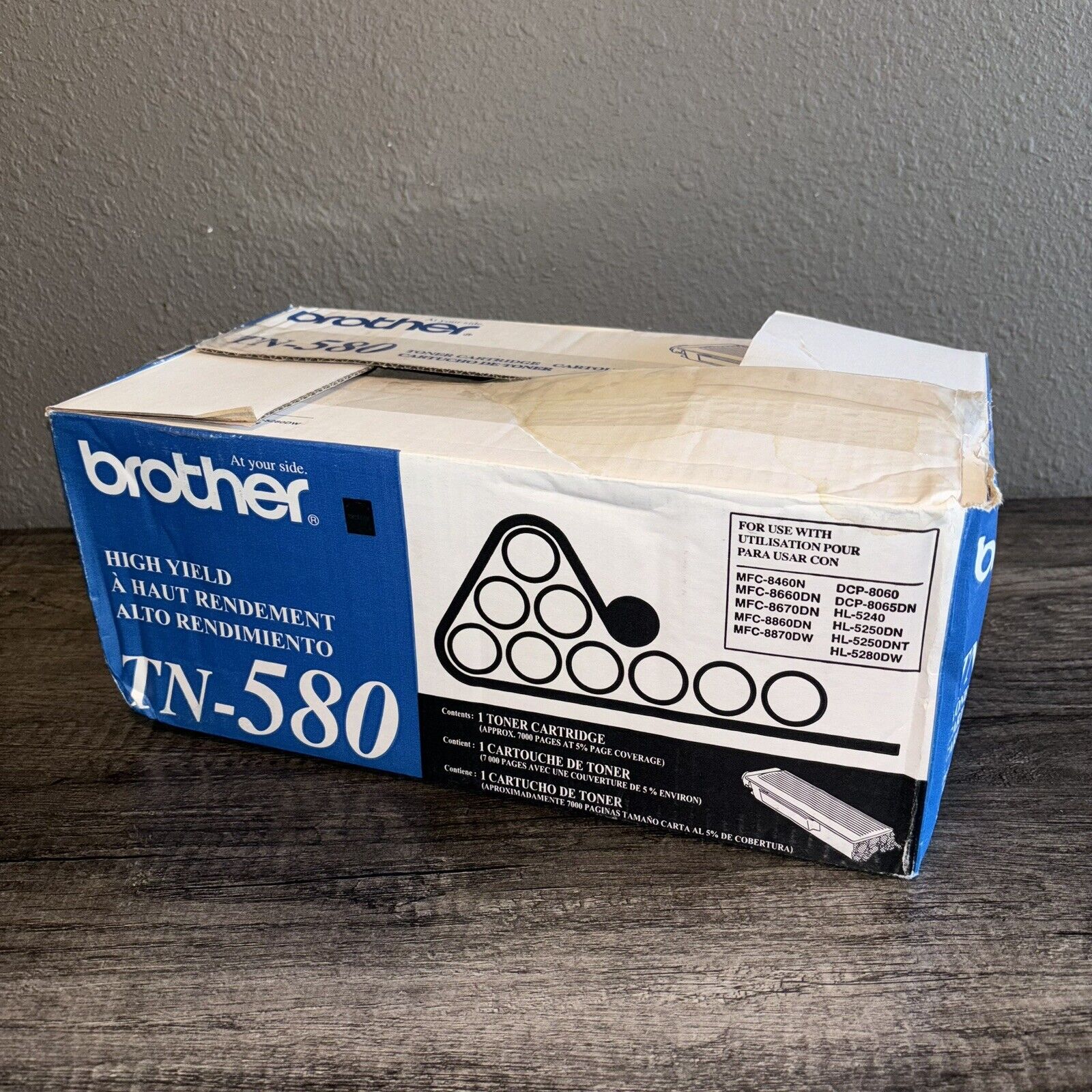 Brother TN580 Black Toner Cartridge High Yield Retail Box - Sealed Bag Open Box