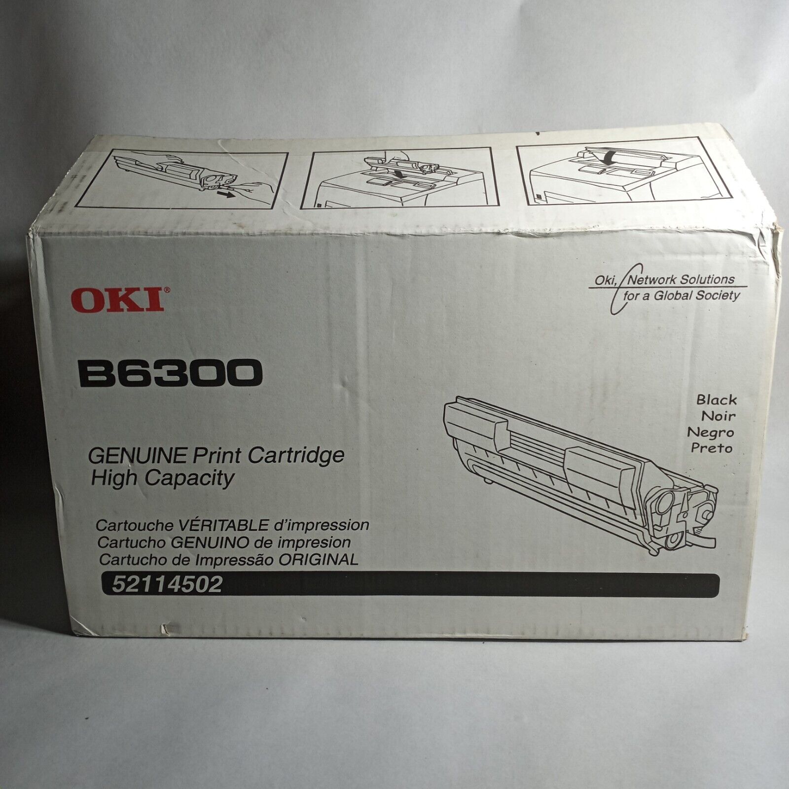 Genuine Oki B6300 Printer Black High Yield Toner 52114502 18K Pages Yield Sealed