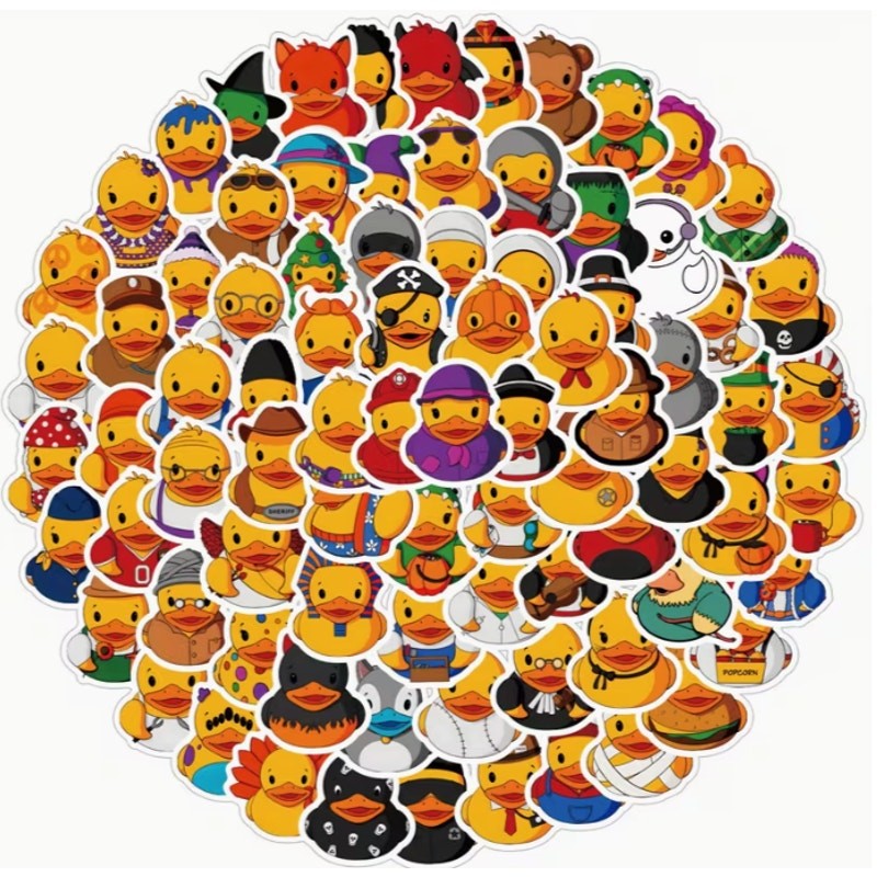 Get 5 Mystery Random Rubber Duck Ducky Shiny Decorative 1.5" Stickers
