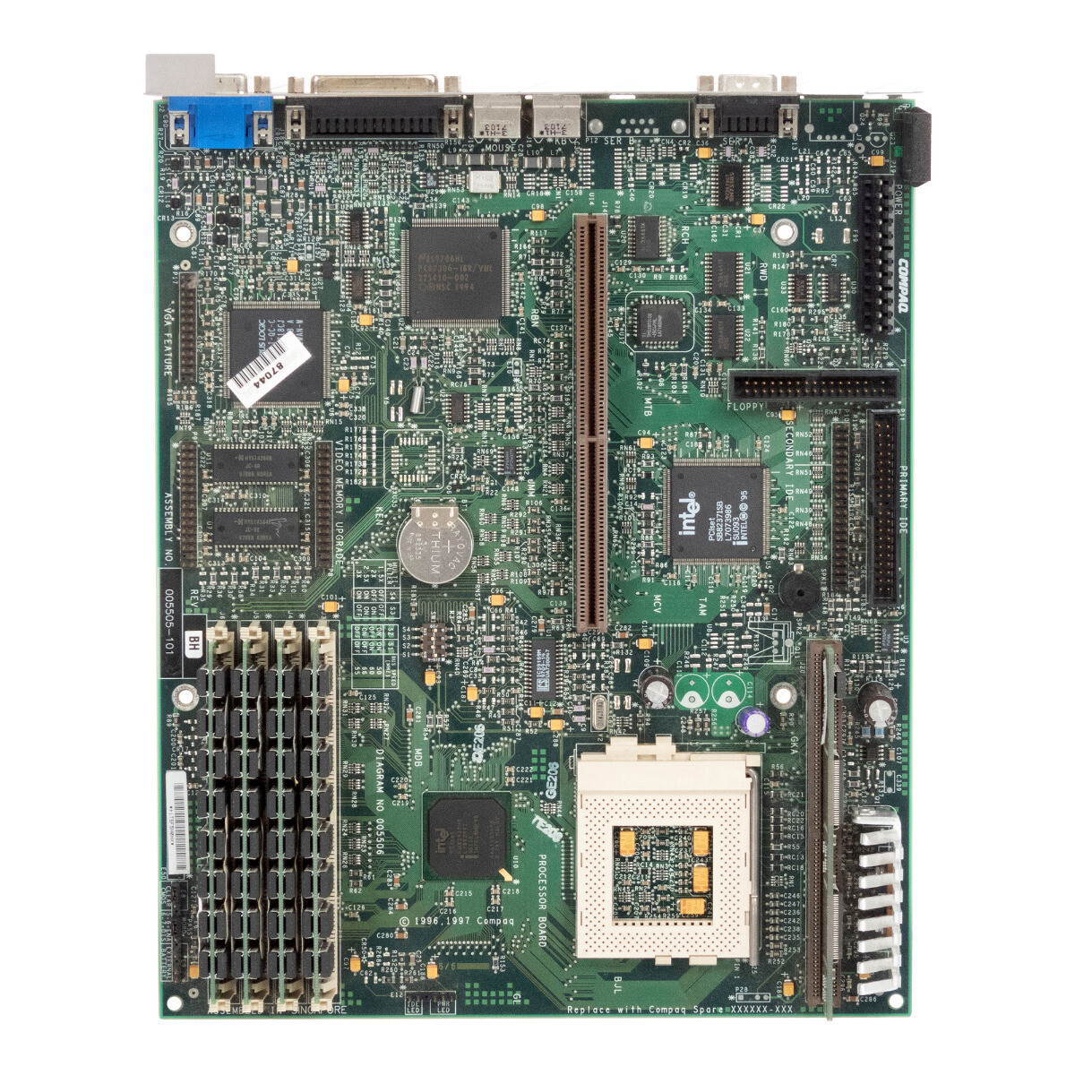 Compaq 005505-101 005507-001 Socket 7 SIMM + 128MB RAM + 256KB Cache Mainboard