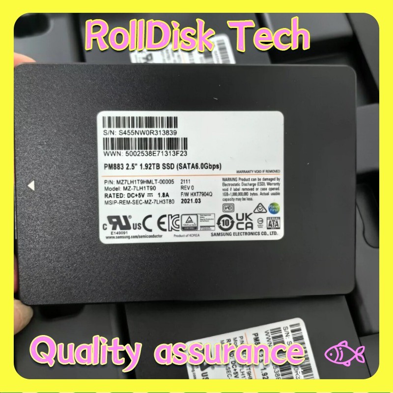 New SAMSUNG PM883 1.92TB SSD 2.5'' MZ-7LH1T90 SATA 6.0Gbps MZ7LH1T9HMLT-00005
