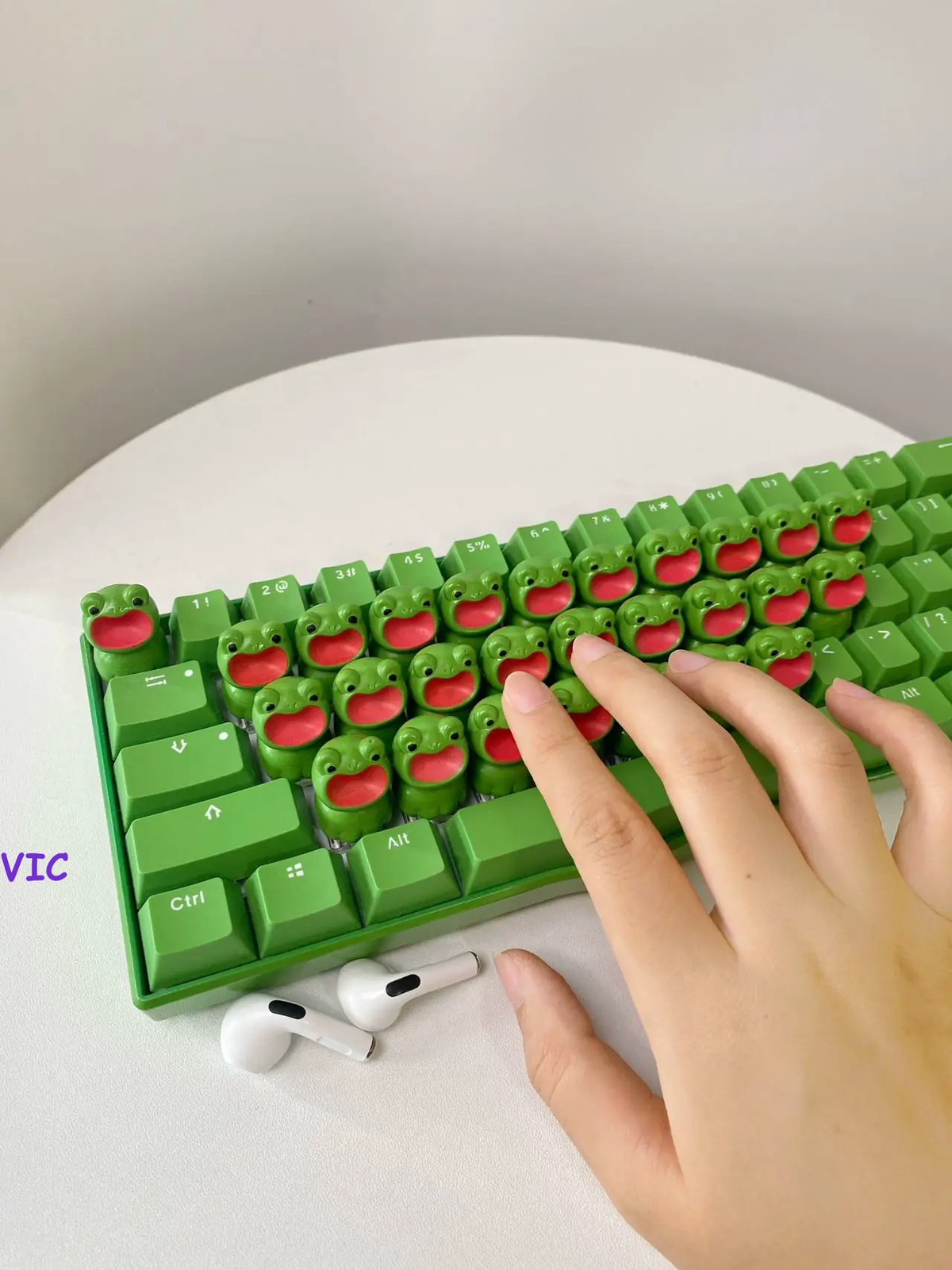 3D Little Frog Keyboard Green Cherry Mechanical Keyboard Personality Cute Gift