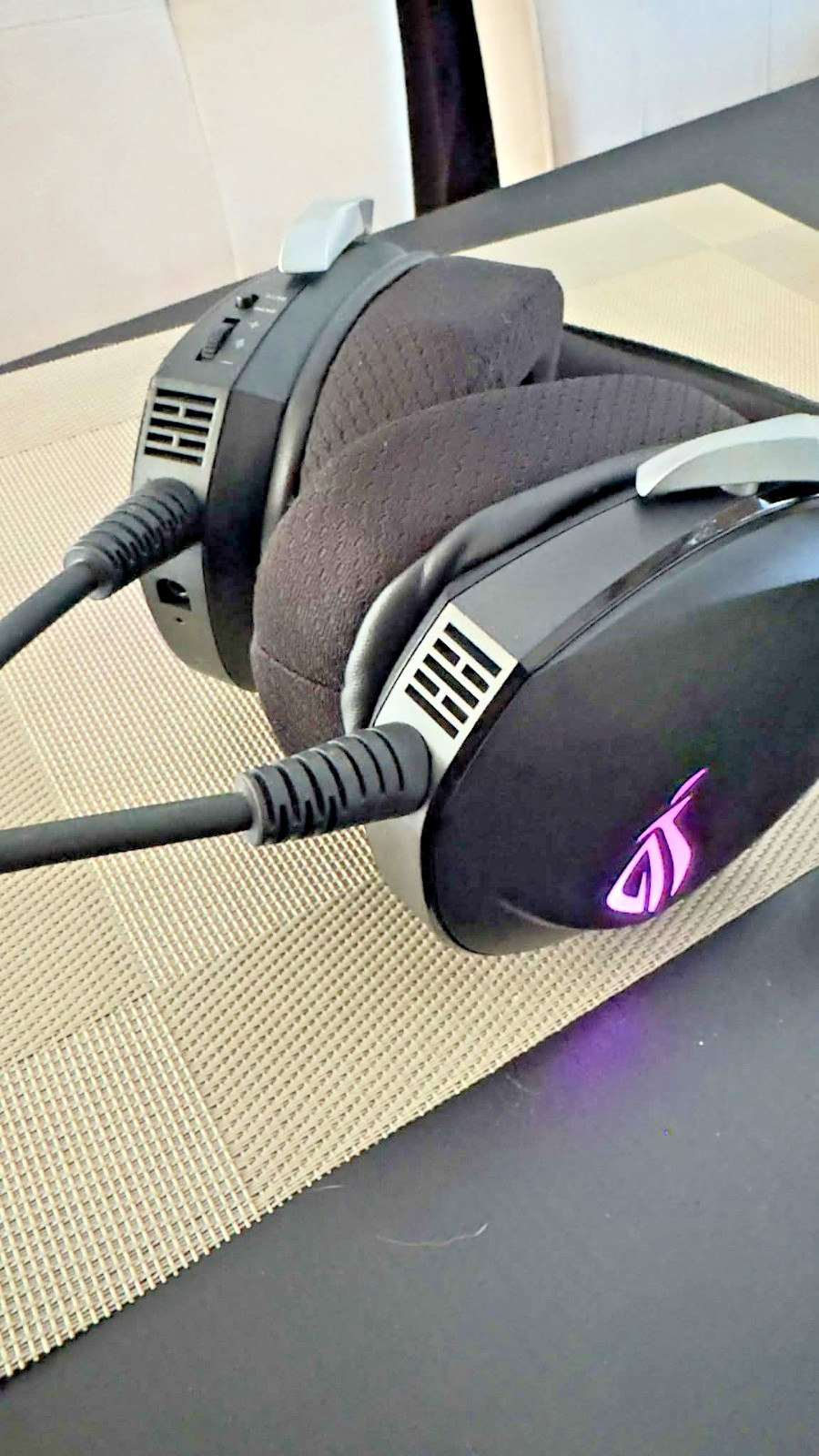 ASUS ROG Theta 7.1 USB-C Gaming Headset Aura RGB Tested Works No Mic