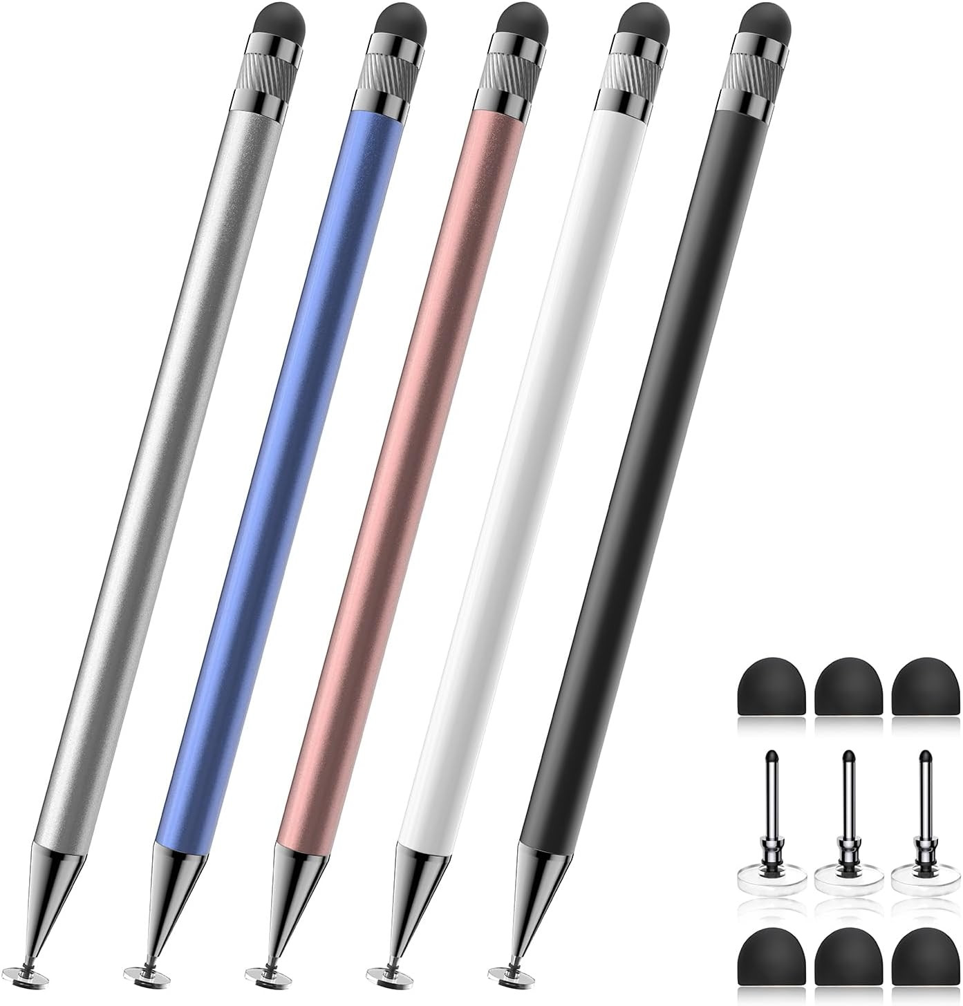Stylus(5 Pcs),2-In-1 Stylus Pen for Touchscreen,Capacitive Stylus