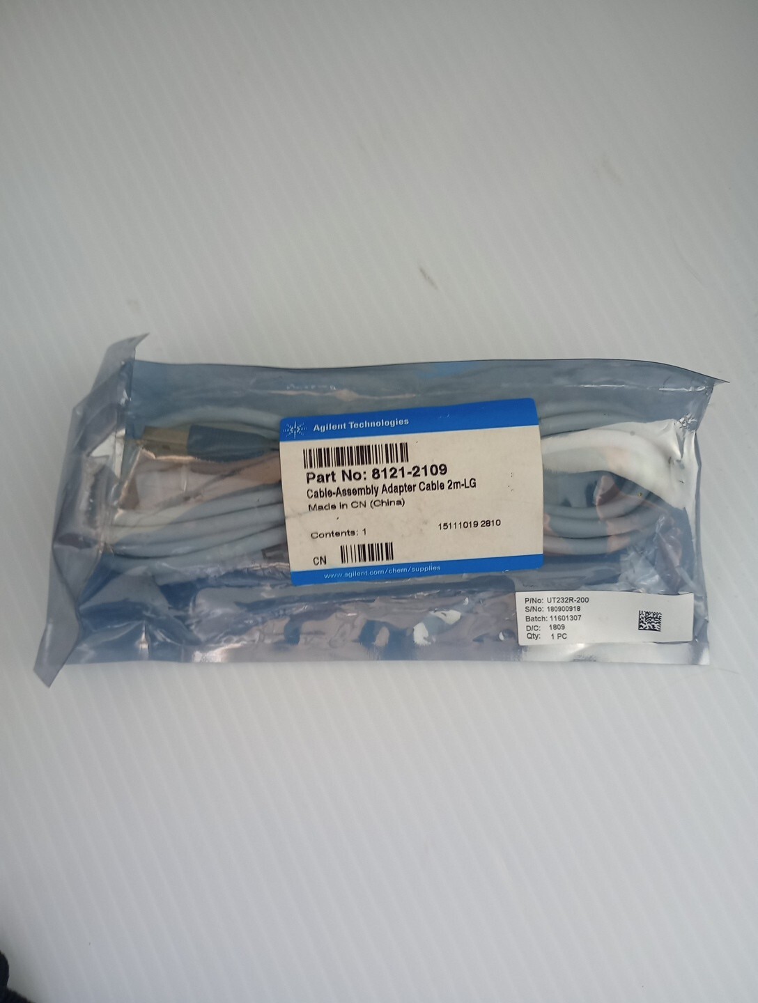 1x Agilent P/N: 8121-2109, Cable-Assembly Adapter Cable 2m-LG, NEW