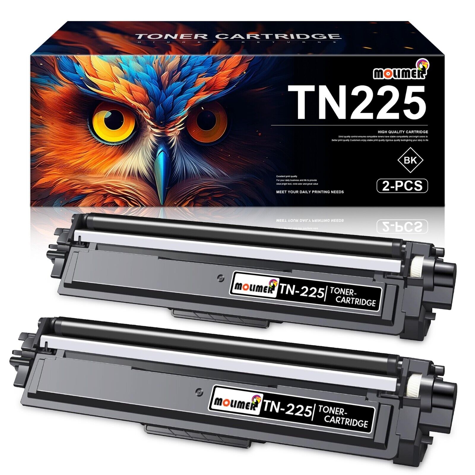 High Yield TN225 Toner Replacement for Brother TN225 2 PK MFC 9340cdw HL-3180CDW