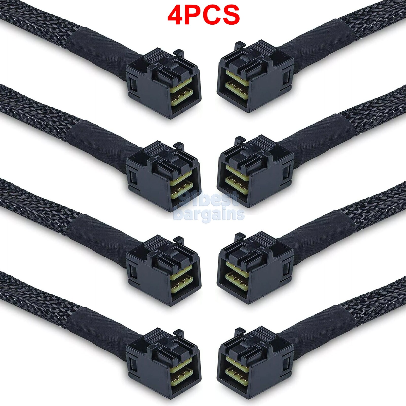 4pcs Internal HD Mini SAS SFF-8643 to SFF-8643 High Destiny Cable 100-Ohm 0.5m