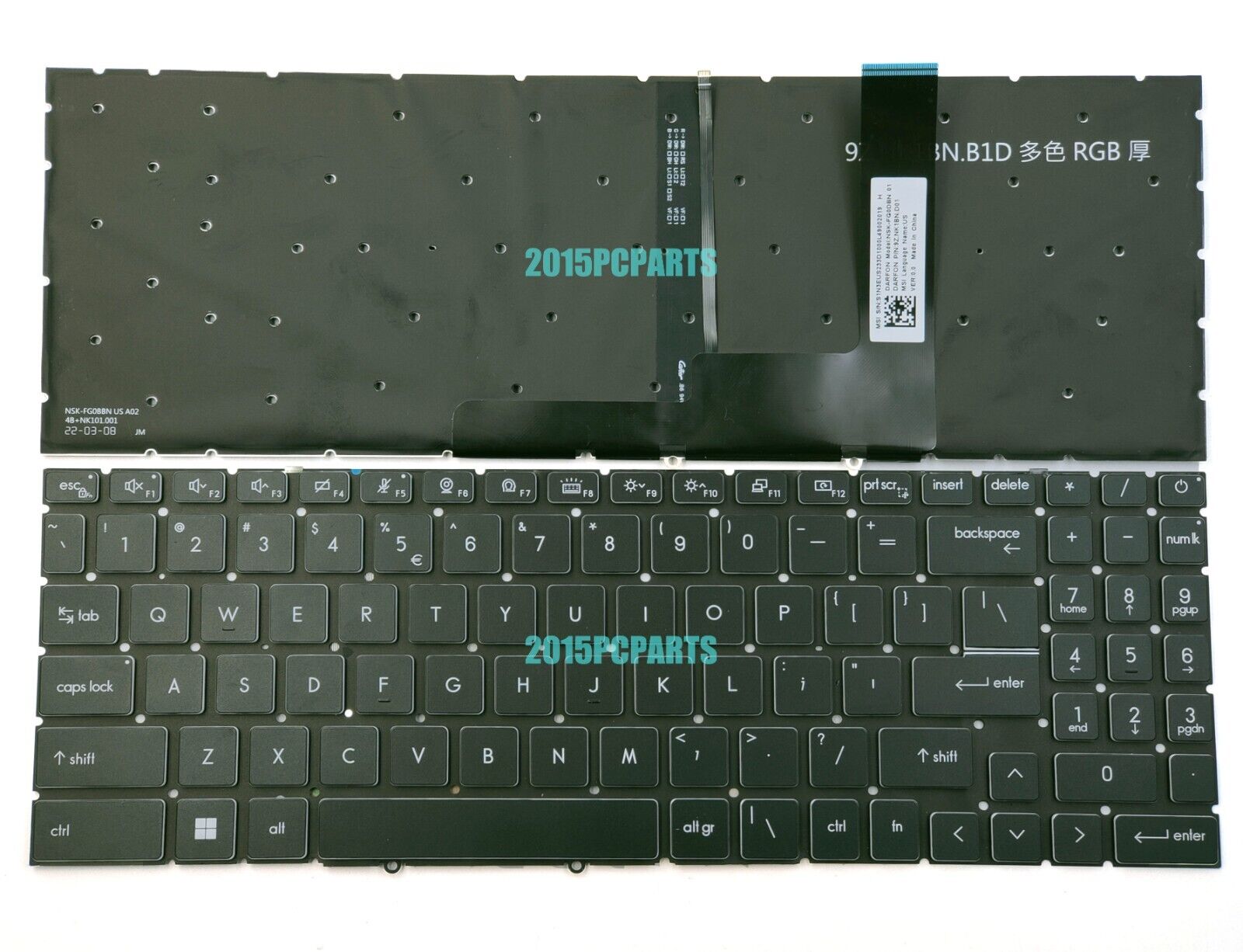 New MSI Crosshair 15 A11UCK A11UDK  Crosshair 17 A11UEK keyboard RGB backlit US