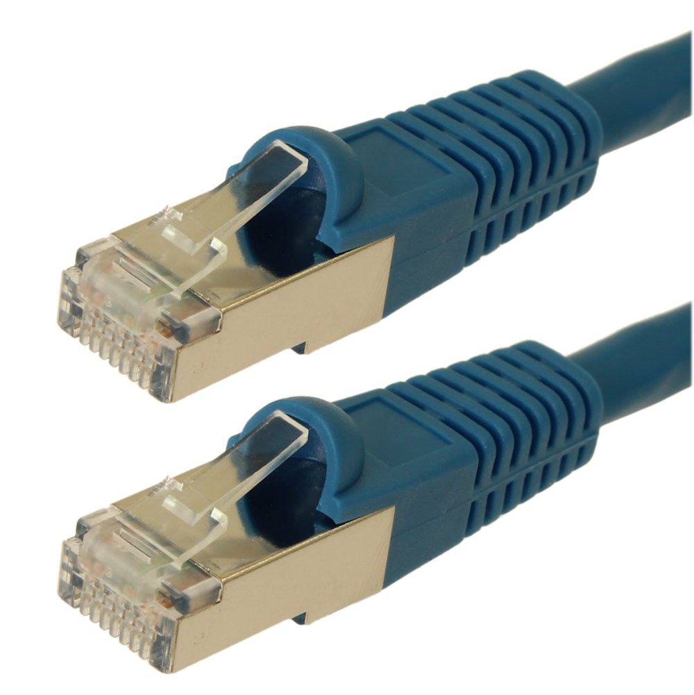 40ft Cat7 SHIELDED (SSTP) RJ45 Ethernet Patch Cord  Booted  BLUE