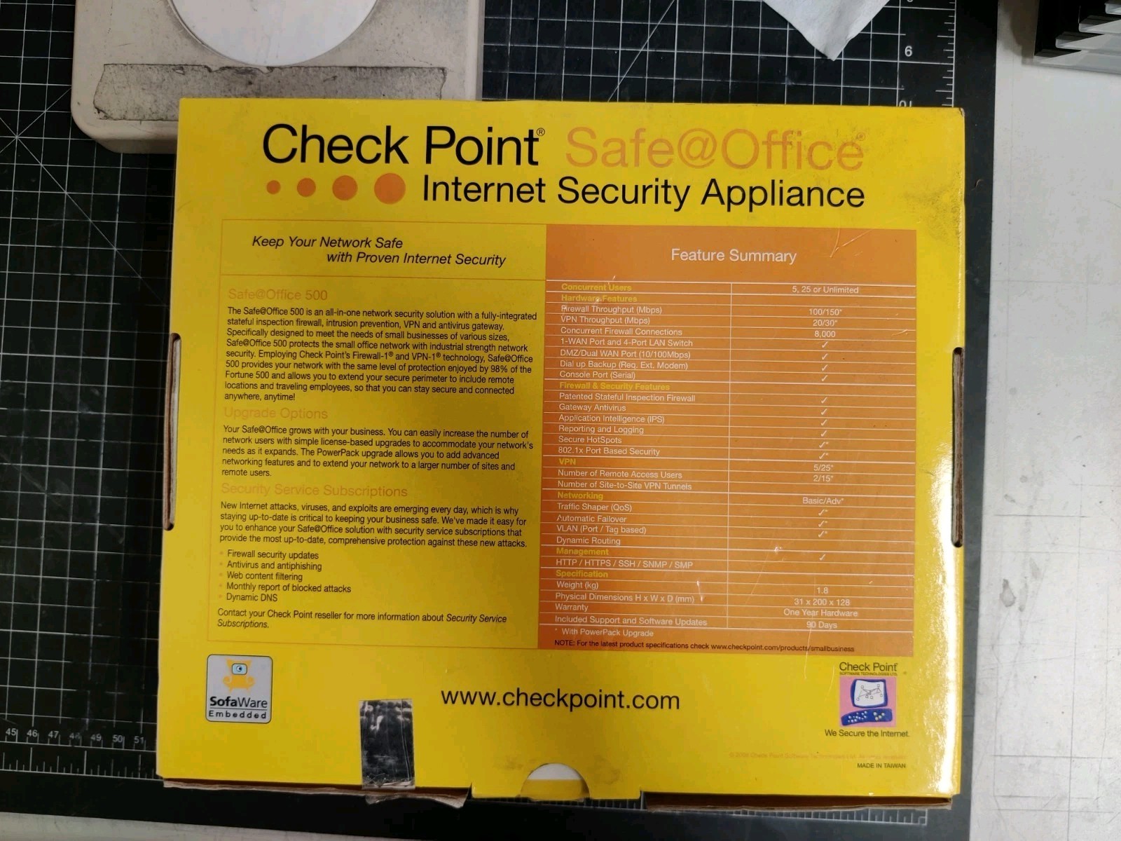 CHECKPOINT Safe Office 500 Internet Security Appliance Model: SBX-166LHGE-5