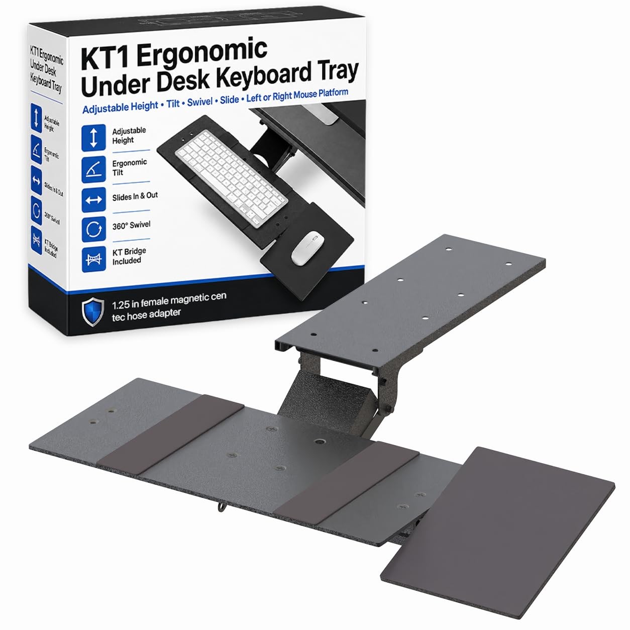 KT1 Ergonomic Keyboard Tray Under Desk, Under Desk Slide Out Tray