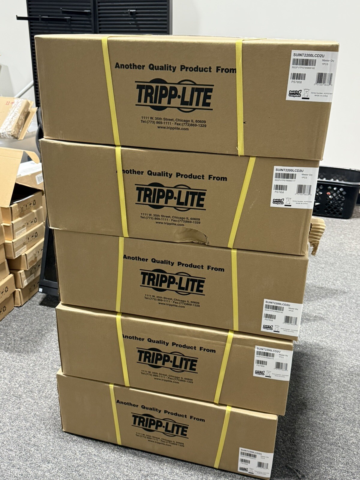 5x Tripp Lite 2200VA Smart Online LCD Rackmount 208/230V USB 2U SUINT2200LCD2U