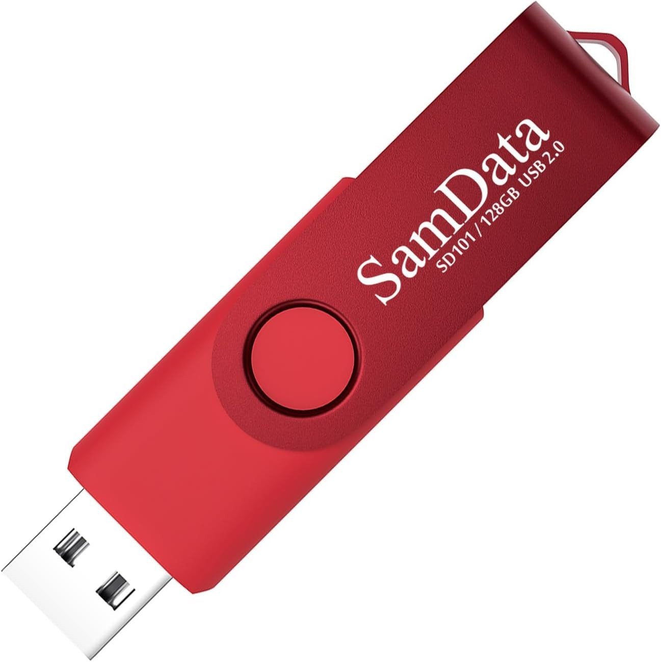 Compact 128GB Red Thumb Drive - LED USB Flash Drive for Storage & Backup