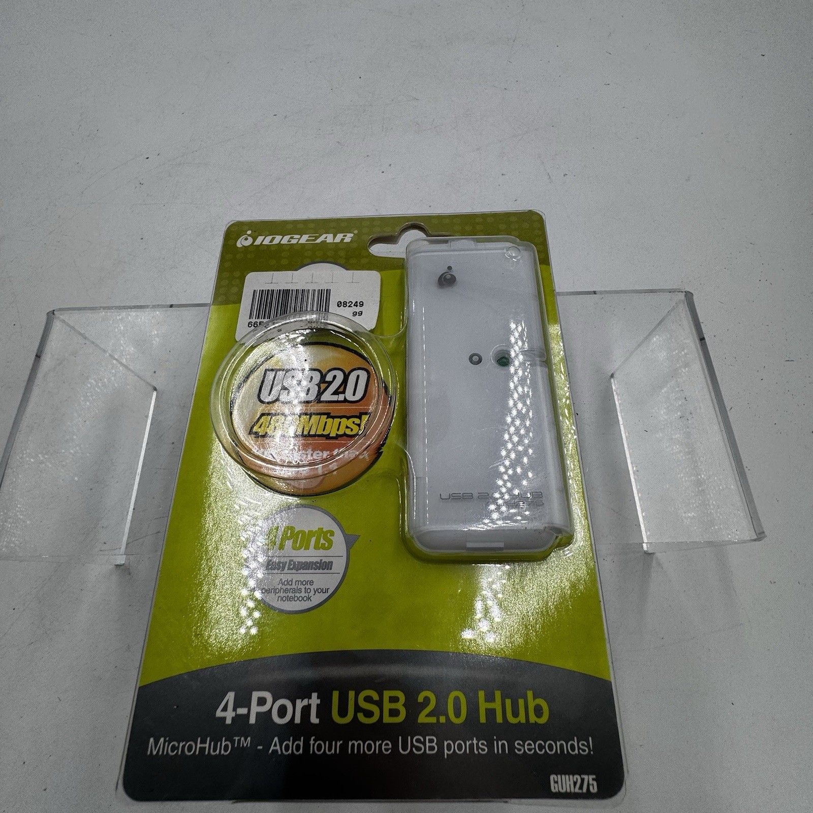 Vtg IOGEAR GUH275 4-Port USB 2.0 MicroHub NIP READ Pkg Wear 480Mbps