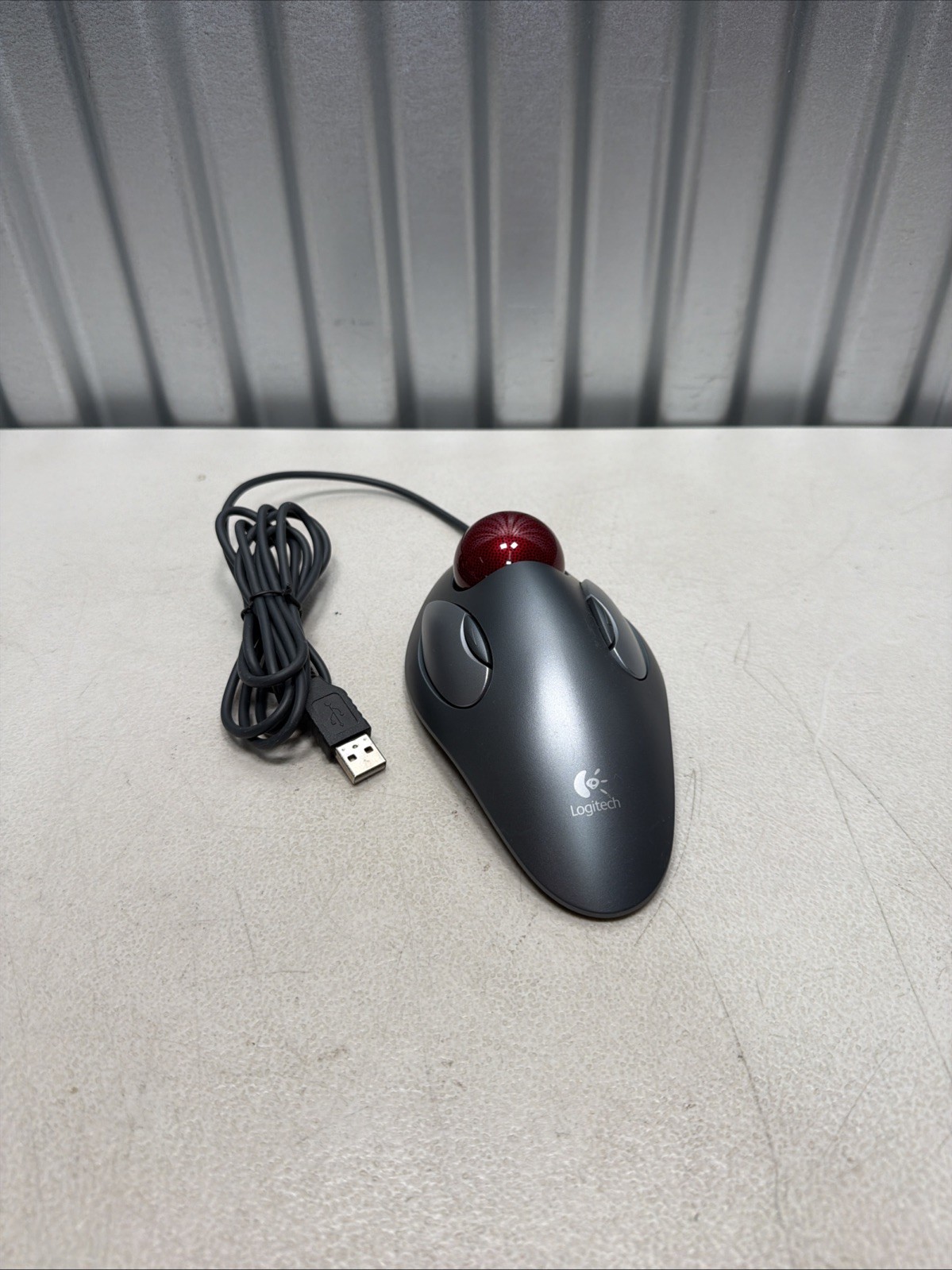 Logitech T-BC21  Trackman Trackball USB Mouse Marble Ball 810-000767 Tested
