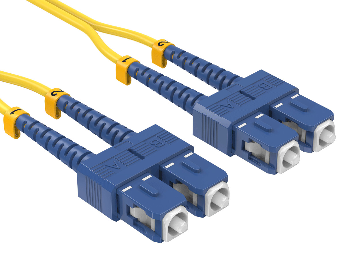 10m OS2 SC to SC UPC Duplex Corning Fiber Optic Cable SingleMode 9/125 OFNR R...