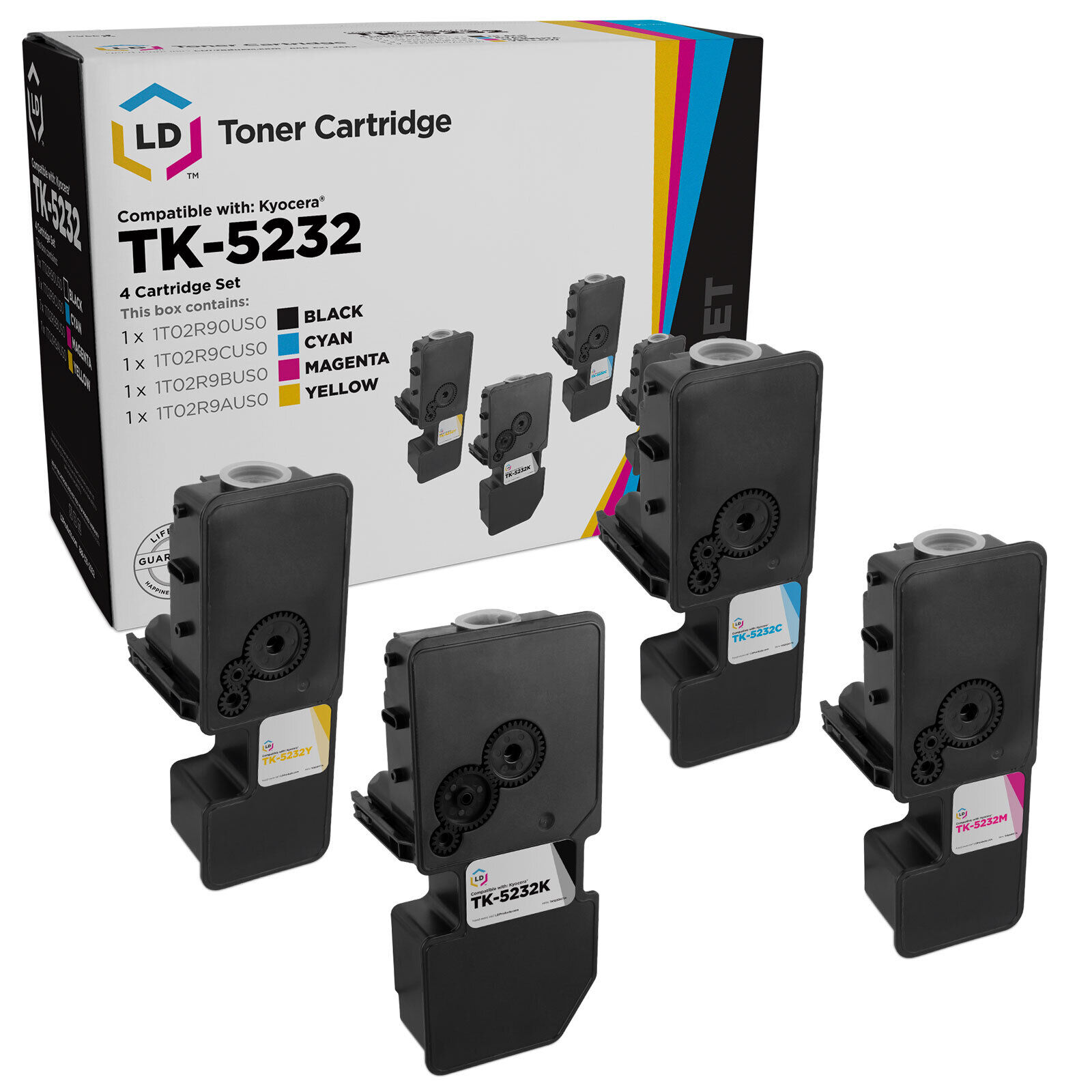 LD Compatible Kyocera TK-5232 Black, Cyan, Magenta, Yellow 4PK for M5521cdw