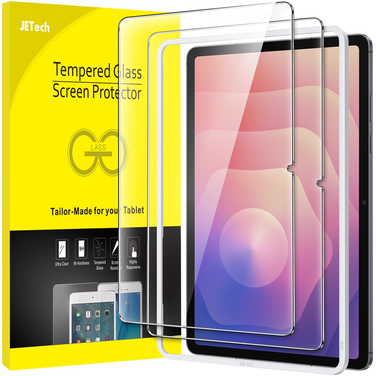 Tempered Glass Screen Protector for Samsung Galaxy Tab S11/S11 Ultra, 2-Pack