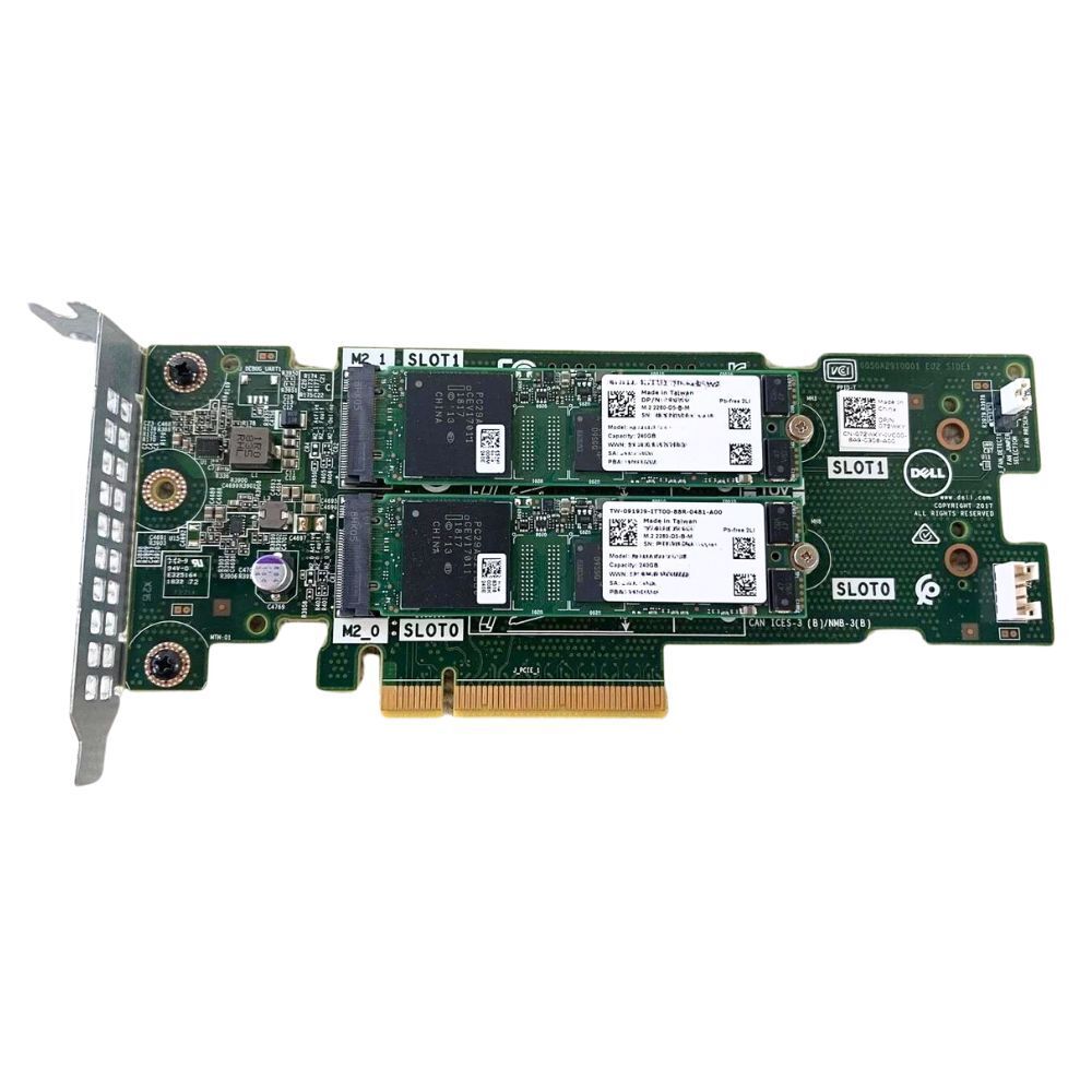 Dell BOSS-S1 72WKY Boot Optimized Controller PCIe Card W/ 2x 240GB M.2 SSD TC2RP