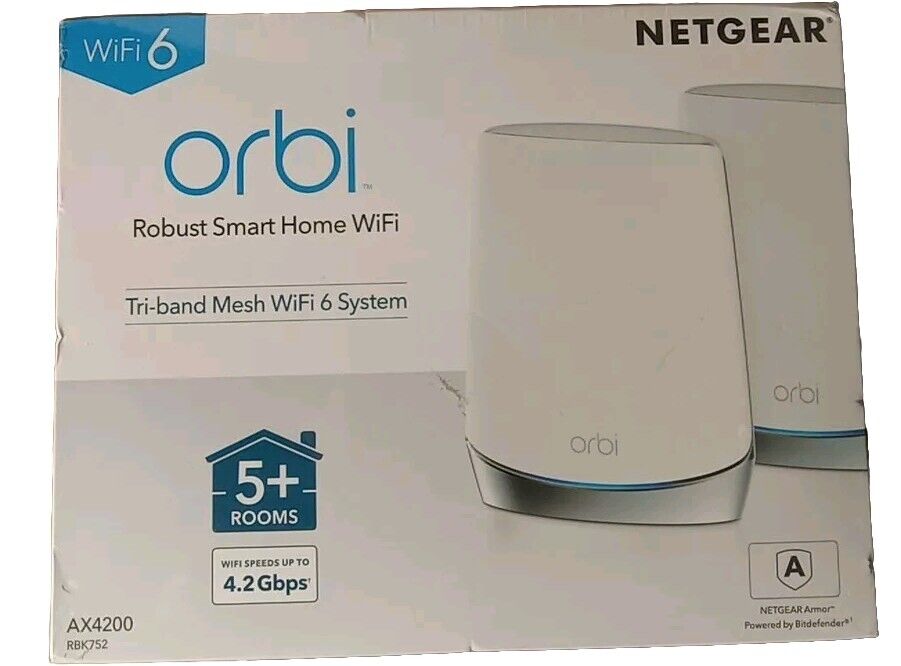🆕️❗️🛜 Netgear RBK752 -100NAS AX4200 orbi Smart Home Tri-Band Mesh WiFi 🆓️📦