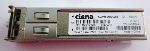 CIENA XCVR-A00G85-D CN3920 OPTICAL TRANSCEIVER, 1GB SFP TRANSCEIVER; COUIA0SPAA