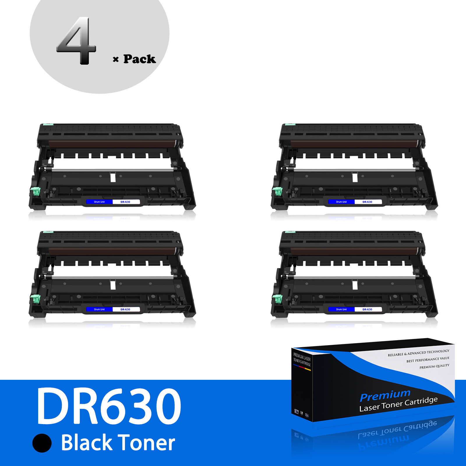 4 Pack Drum Unit for Brother DR630 DR-630 MFC-2700DW L2740DW L2705DW DCP-L2520D