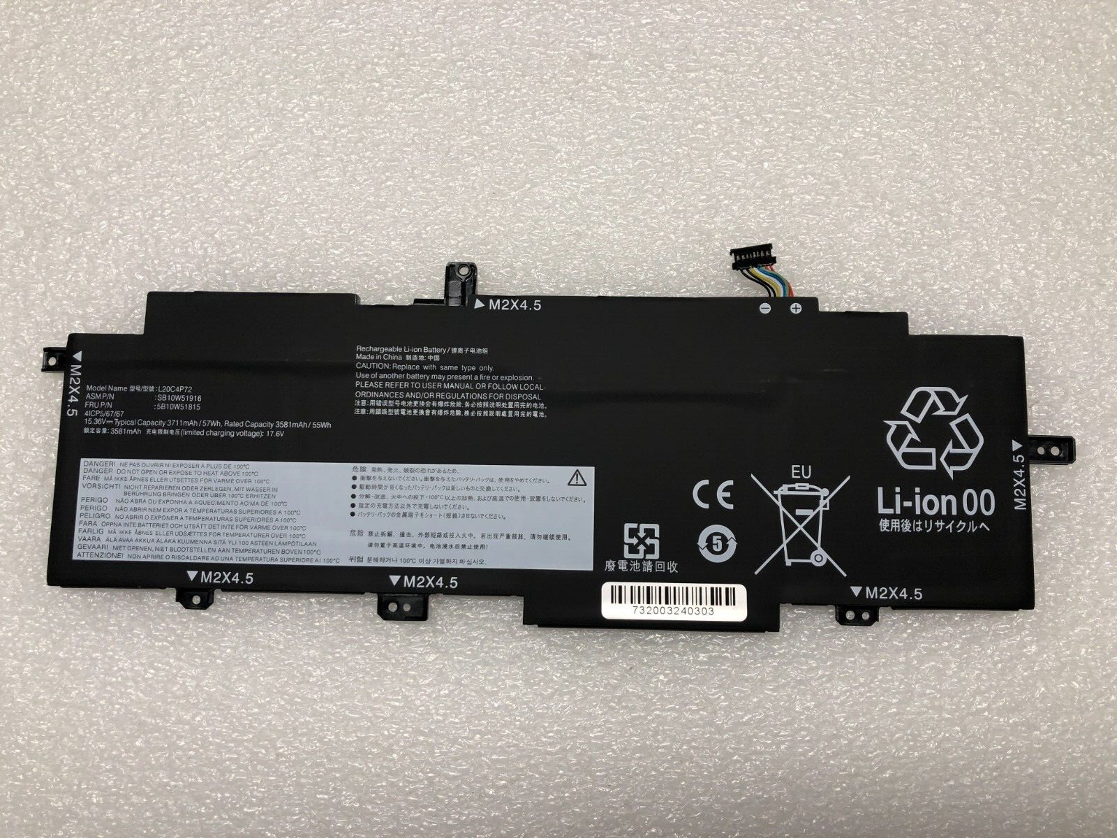 L20C4P72 Lenovo ThinkPad T14s Replacement Laptop Battery 15.36V 3710mAh 57Wh