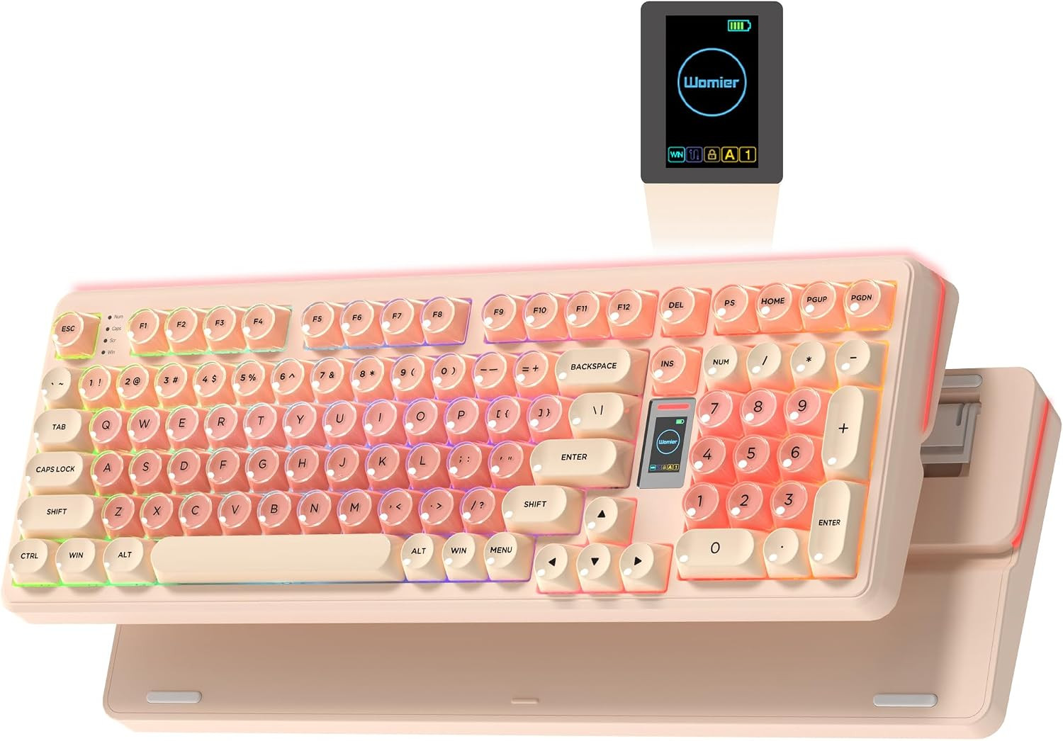 WK98 Foundation Mechanical Keyboard, Pink Creamy Gaming Keyboard