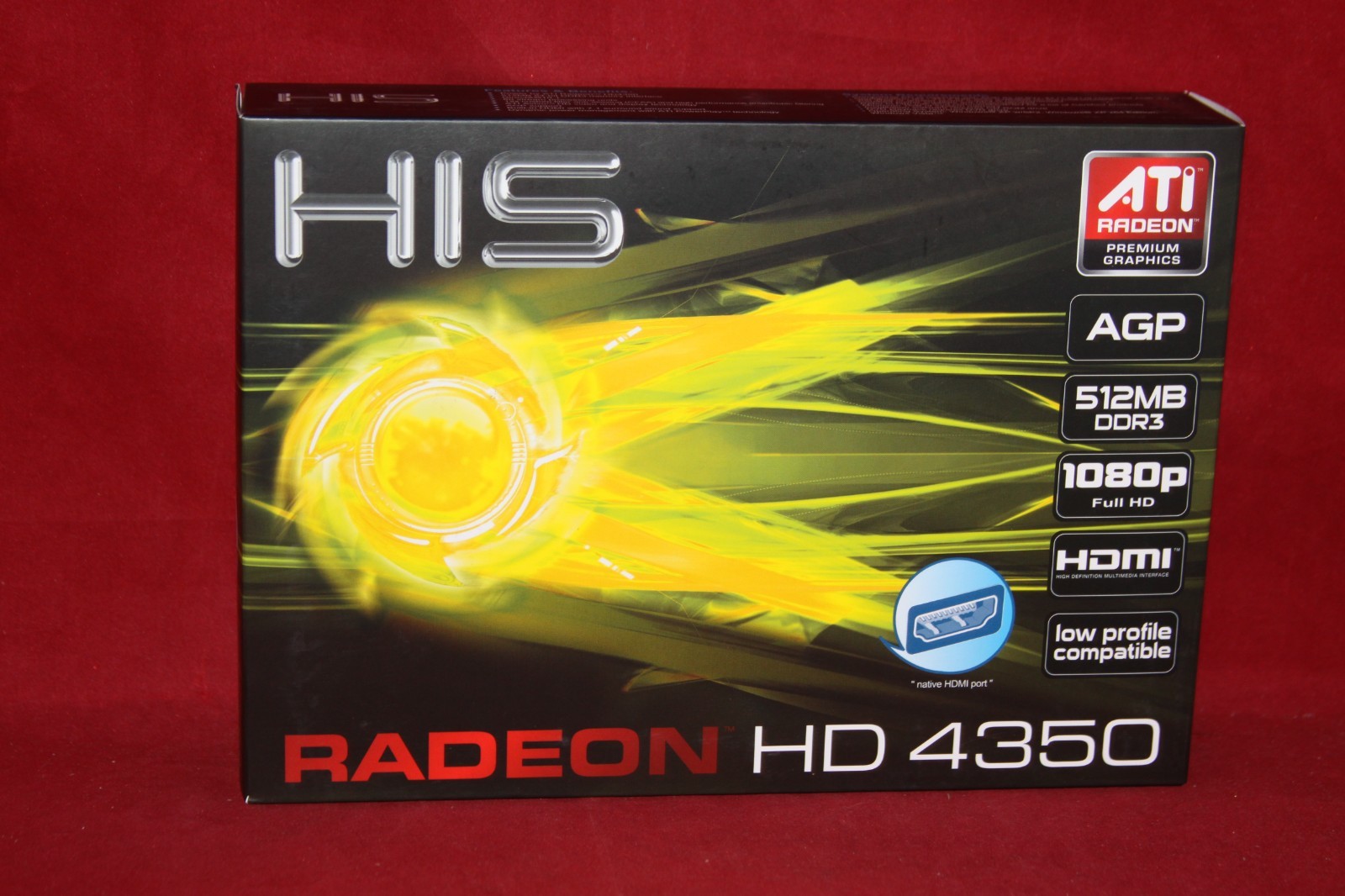 HIS ATI Radeon HD 4350 512MB 64BIT DDR3, AGP Graphics Card. (H435F512HA)