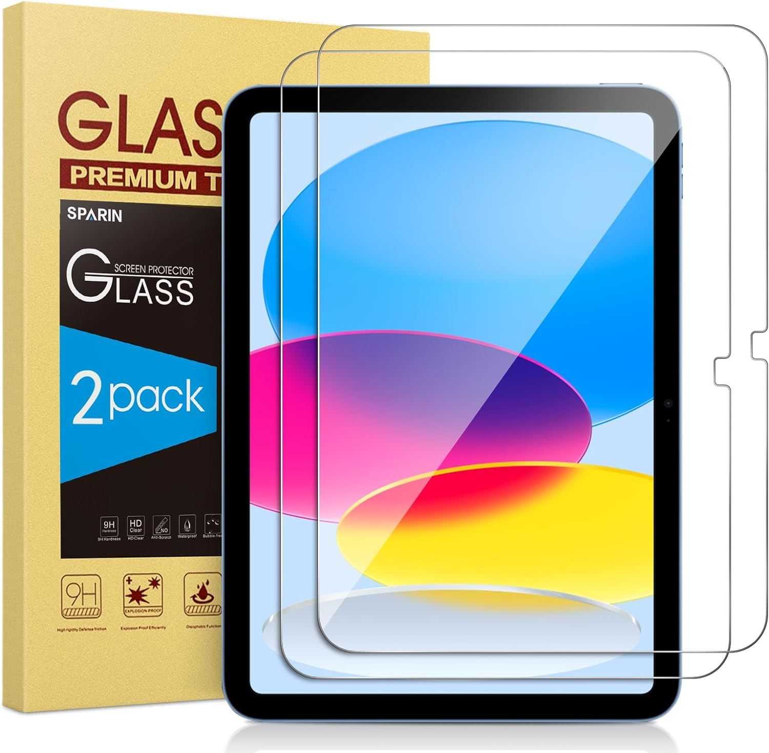 Protector de pantalla para iPad 10.ª generación 10,9 pulgadas 2022, paquete de 2