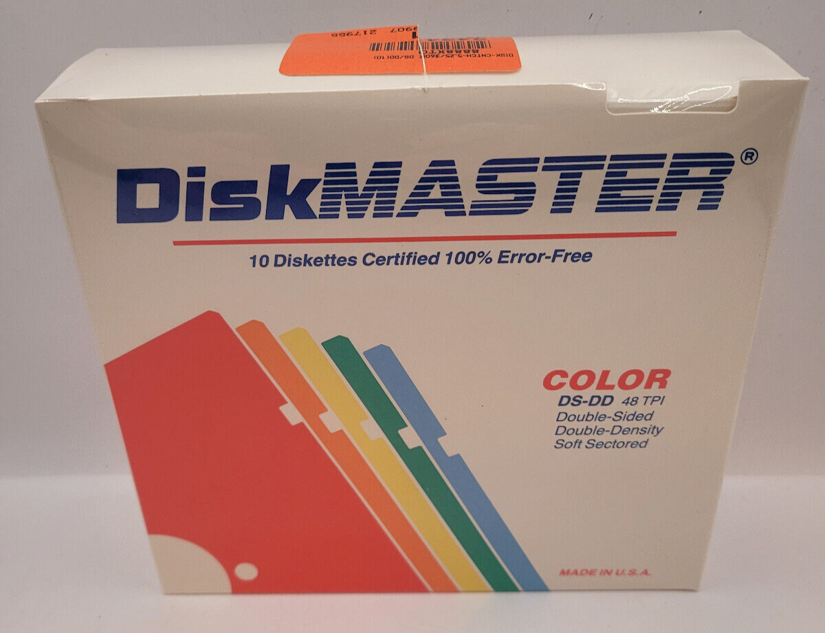 New Sealed 5.25 DS/DD floppy disks 360K 10 Pack Soft Sectored Made in USA